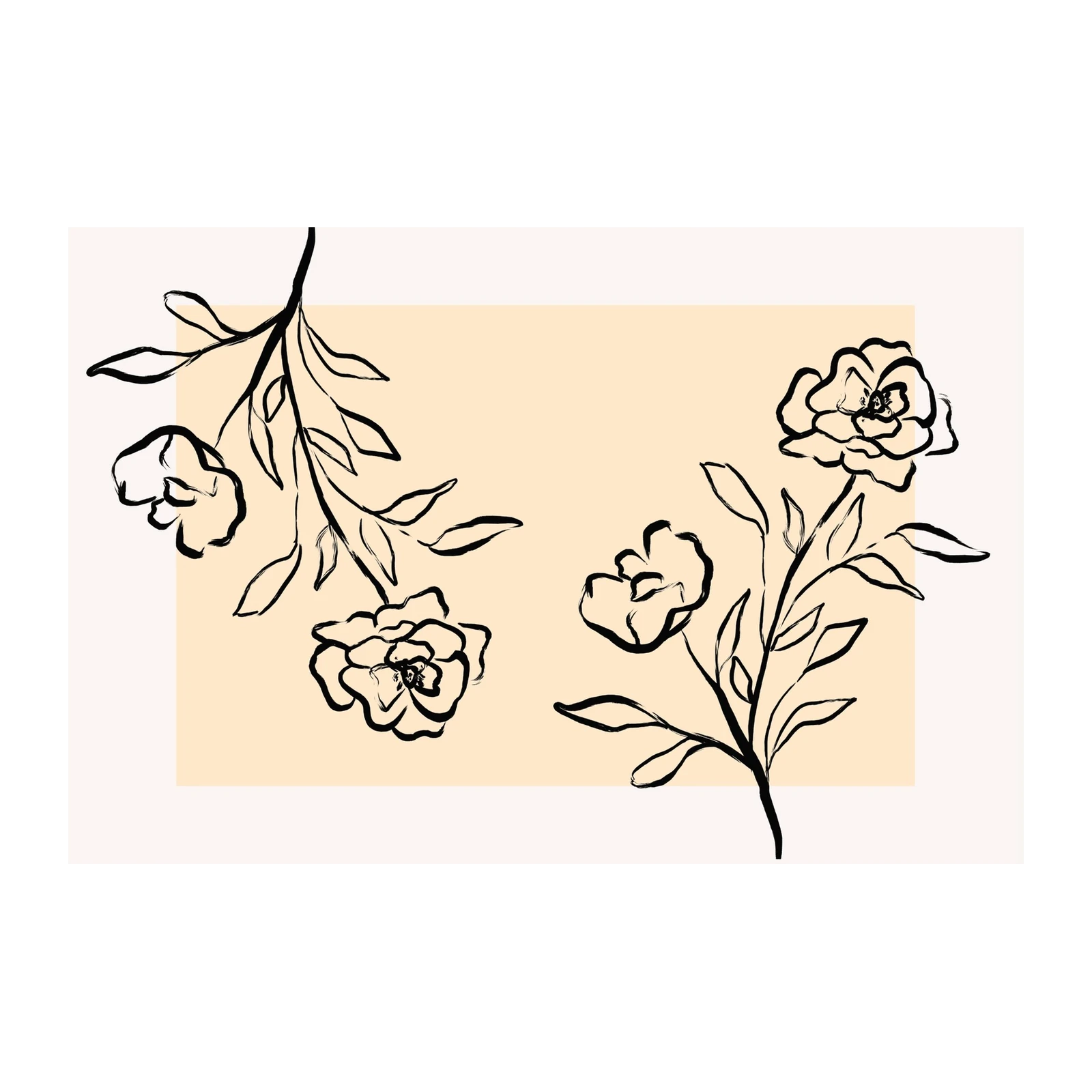 Minimalist Floral Line Art Wall Art