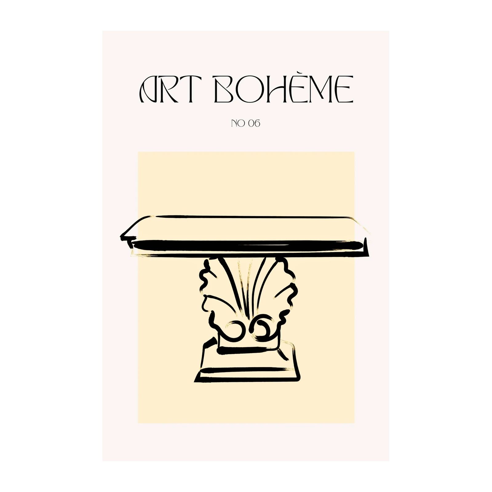 Abstract Pedestal Line Art Wall Art
