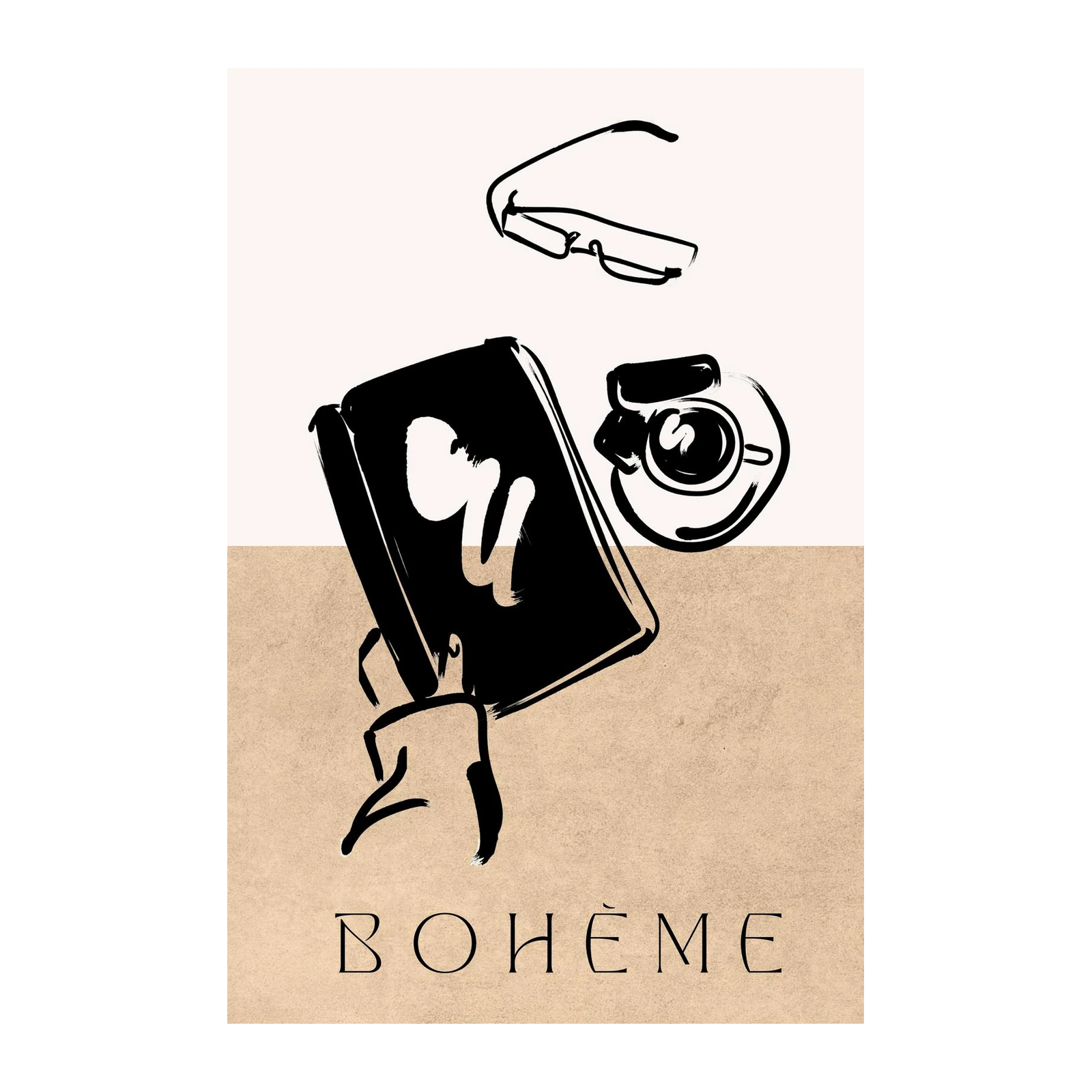 Bohemian Chic Book & Coffee Wall Art