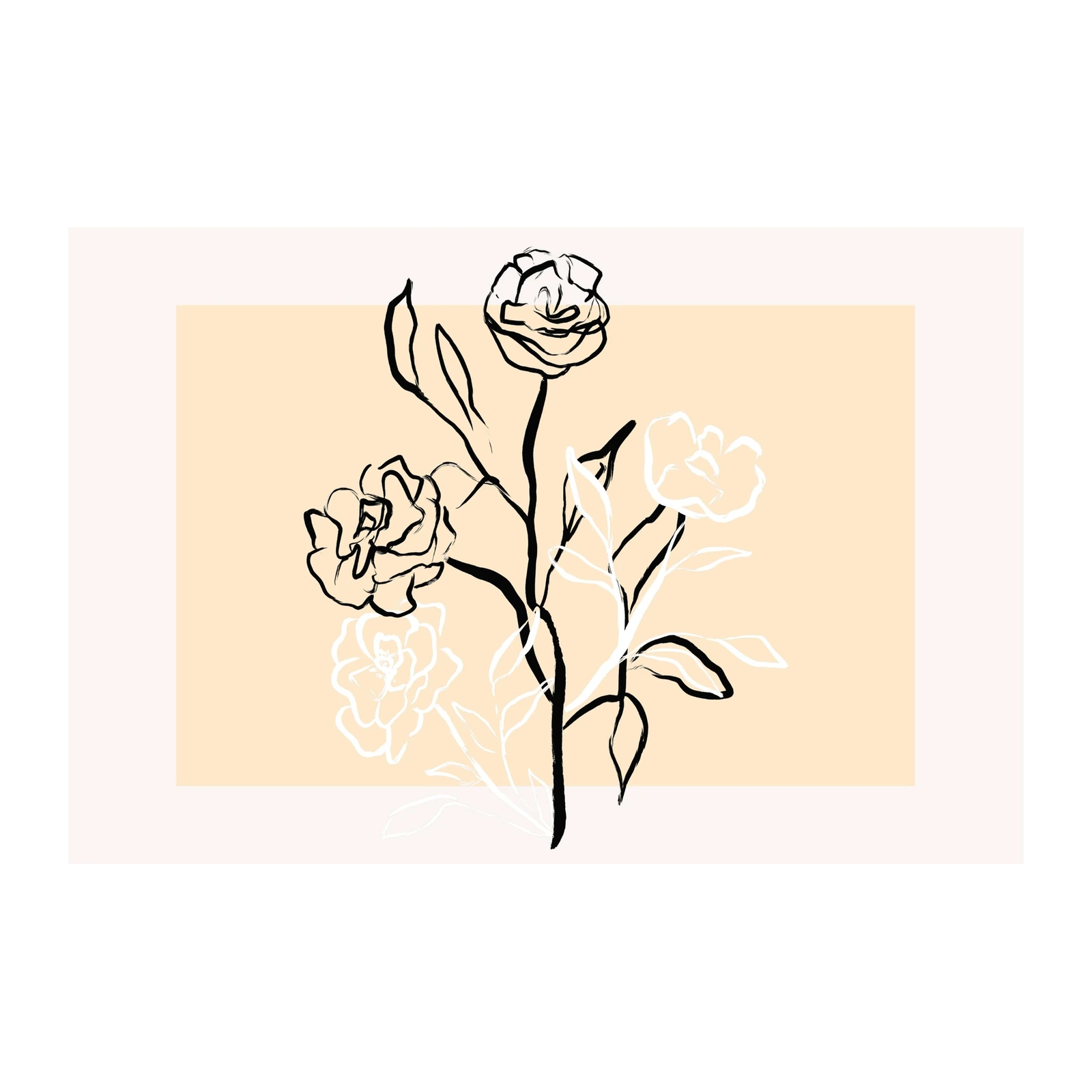 Minimalist Floral Line Art Wall Art