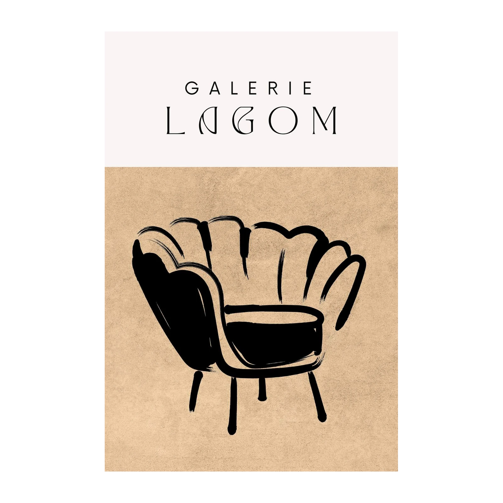 Minimalist Chair Black & Beige Wall Art