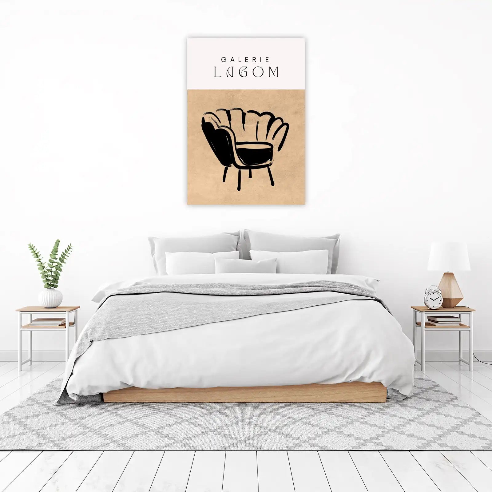 Minimalist Chair Black & Beige Wall Art