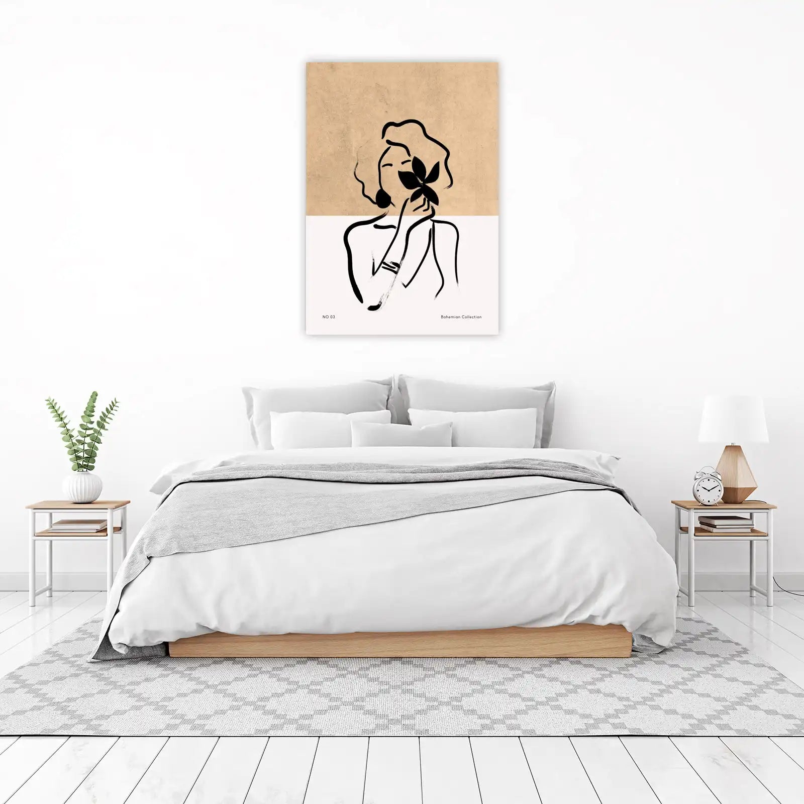 Bohemian Woman Line Art Wall Art