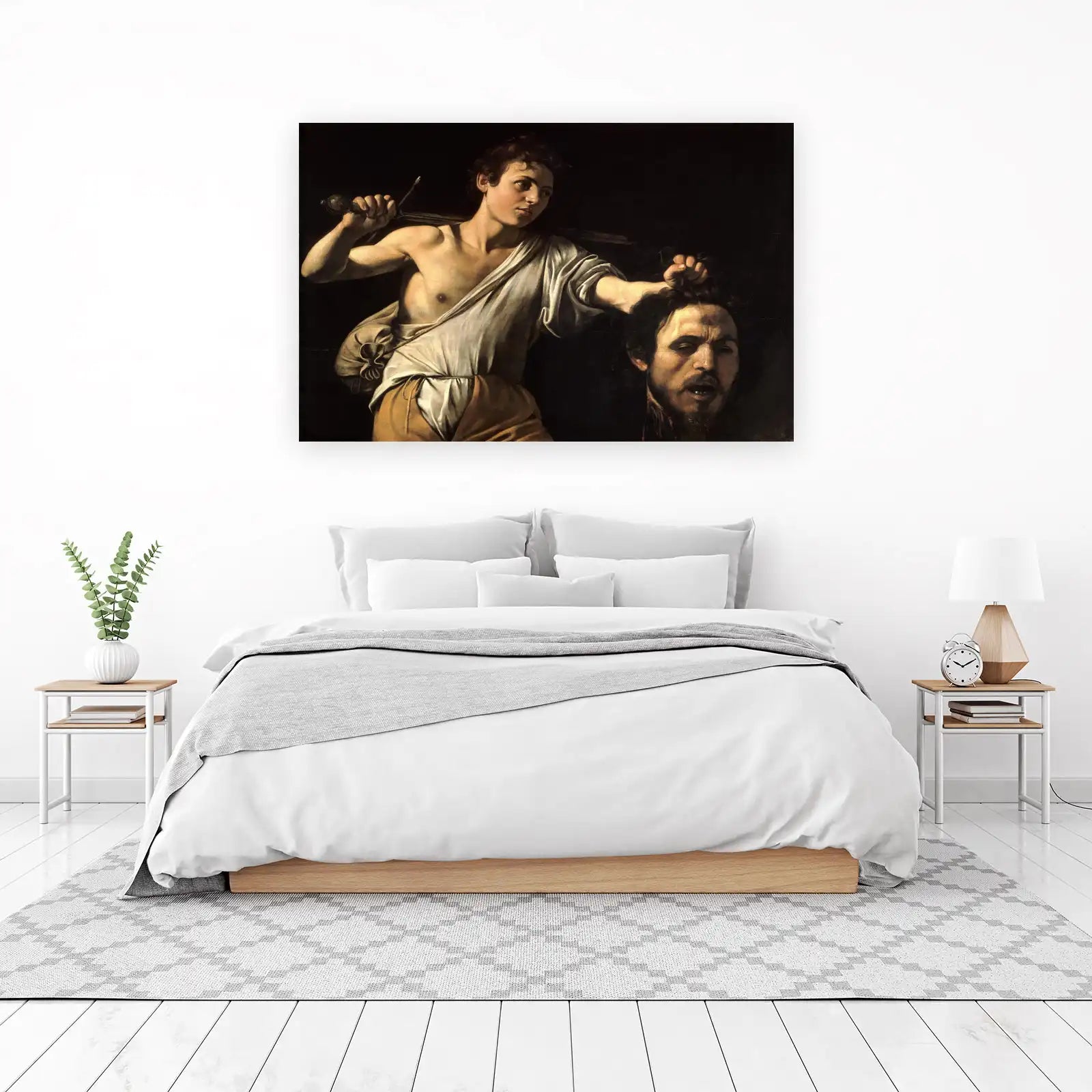 David with Goliath's Head Baroque Wall Art