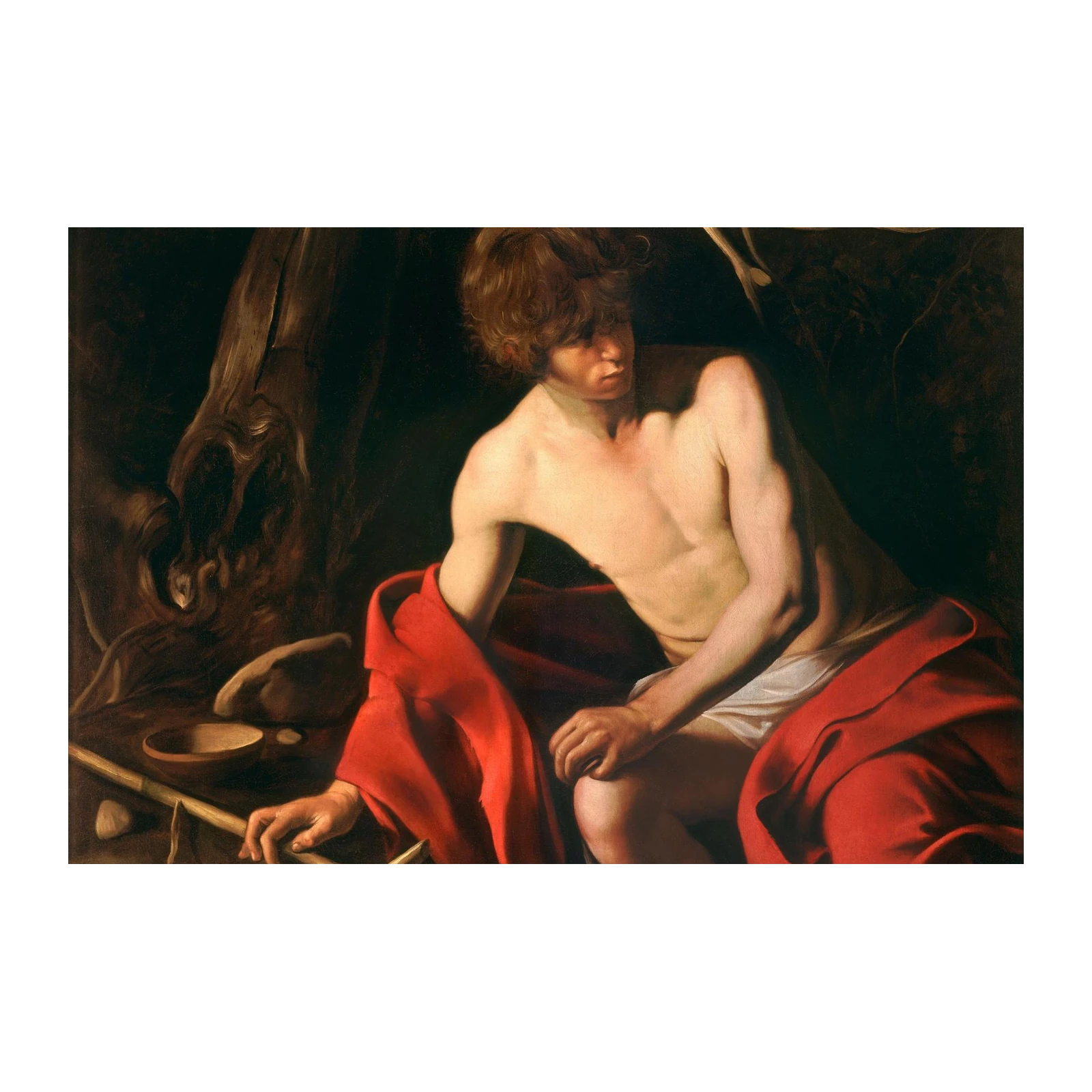 Baroque Figure Red Drape Wall Art