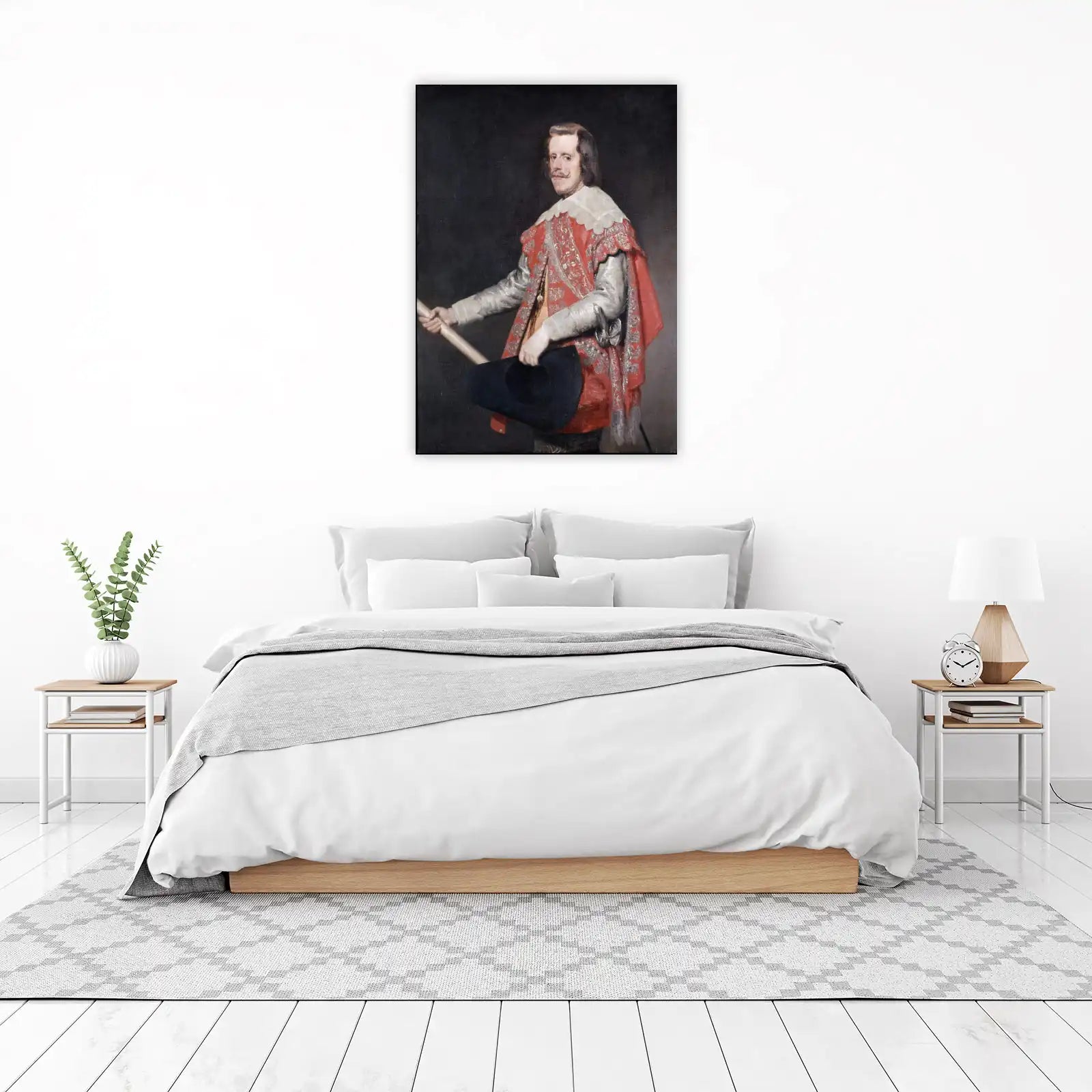 Elegant Man in Red Cape Vintage Portrait Wall Art
