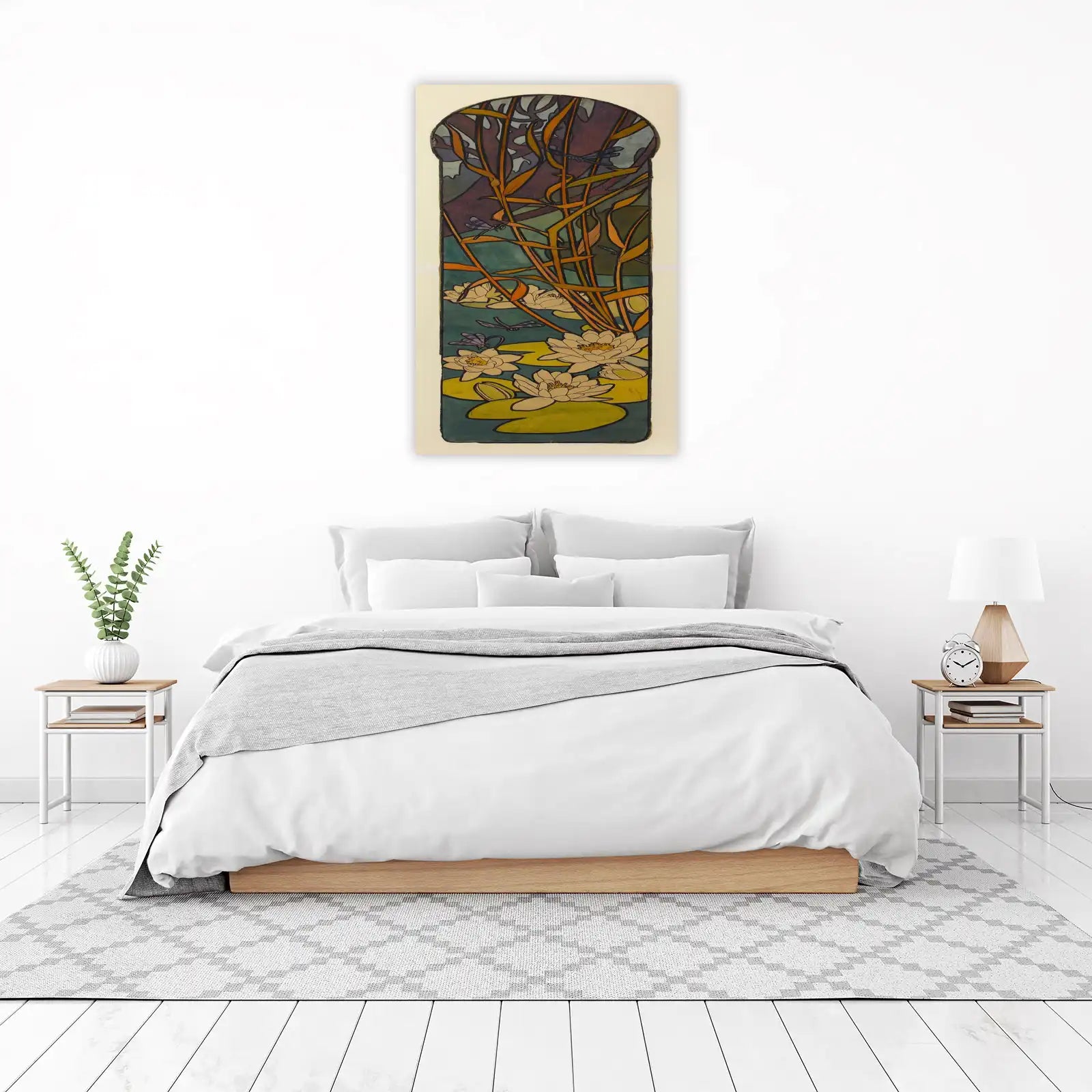 Art Nouveau Water Lilies & Dragonflies Wall Art