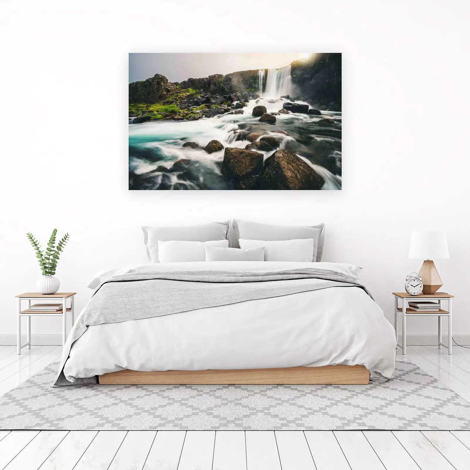 Majestic Waterfall Iceland Landscape Wall Art