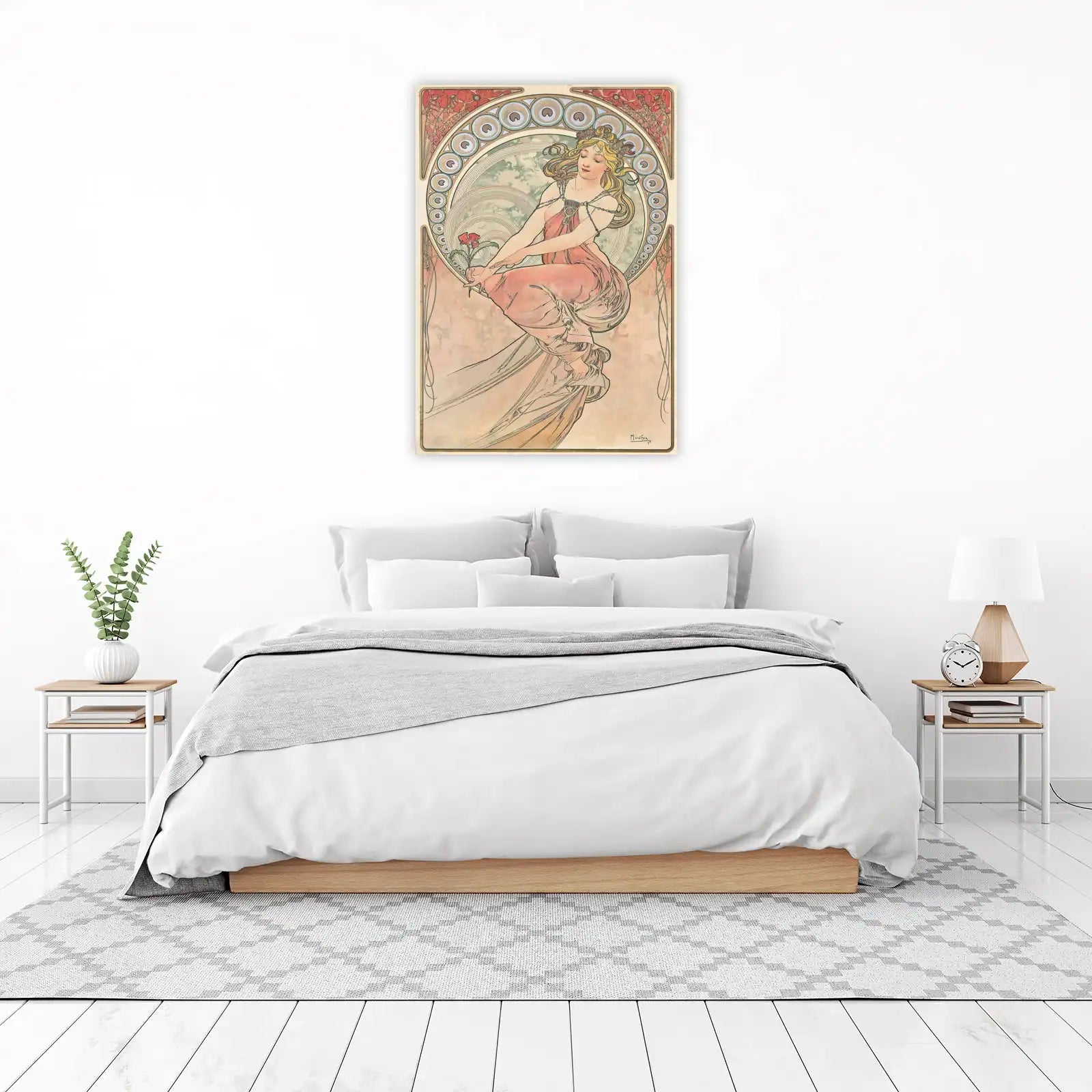 Art Nouveau Dreamscape Red Rose Wall Art