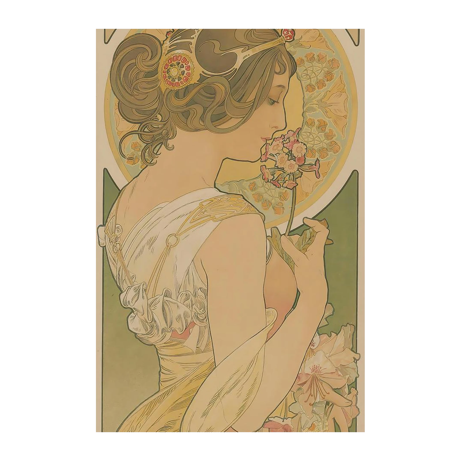 Art Nouveau Floral Woman Wall Art