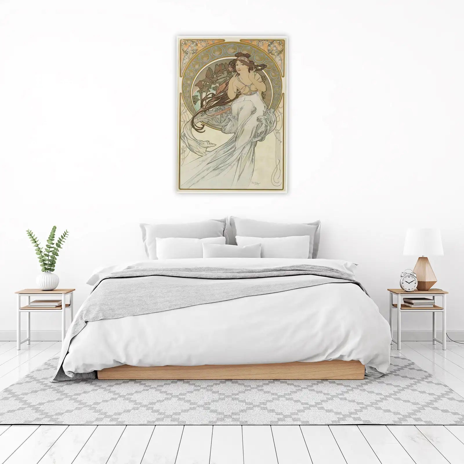 Art Nouveau Woman & Birds Wall Art