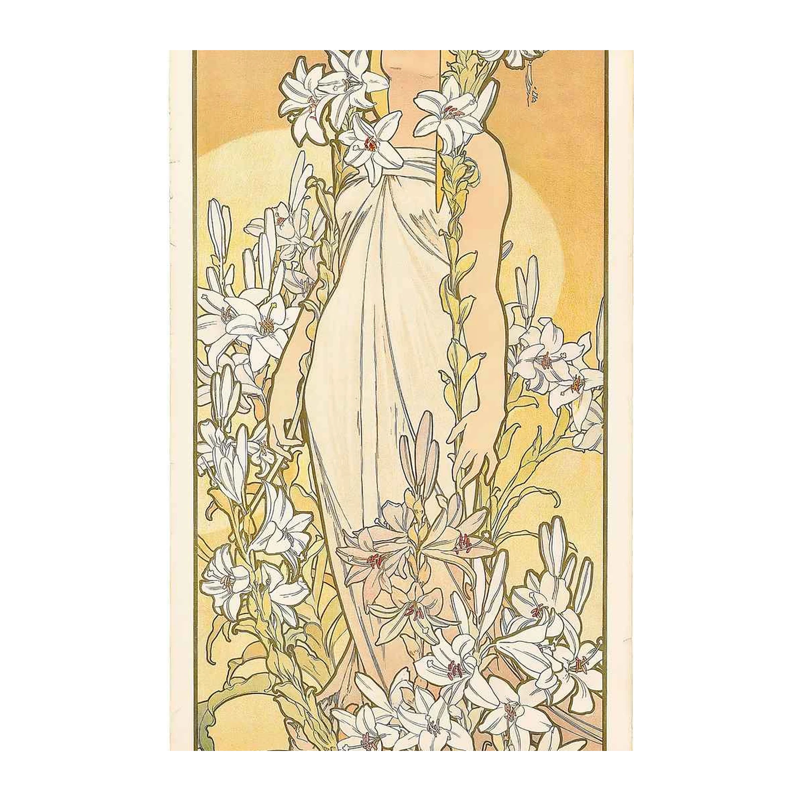Art Nouveau Lily Woman Wall Art