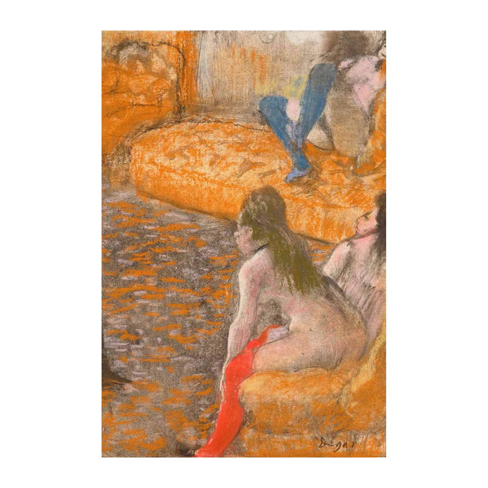 Degas Dancers Orange Ballet Wall Art