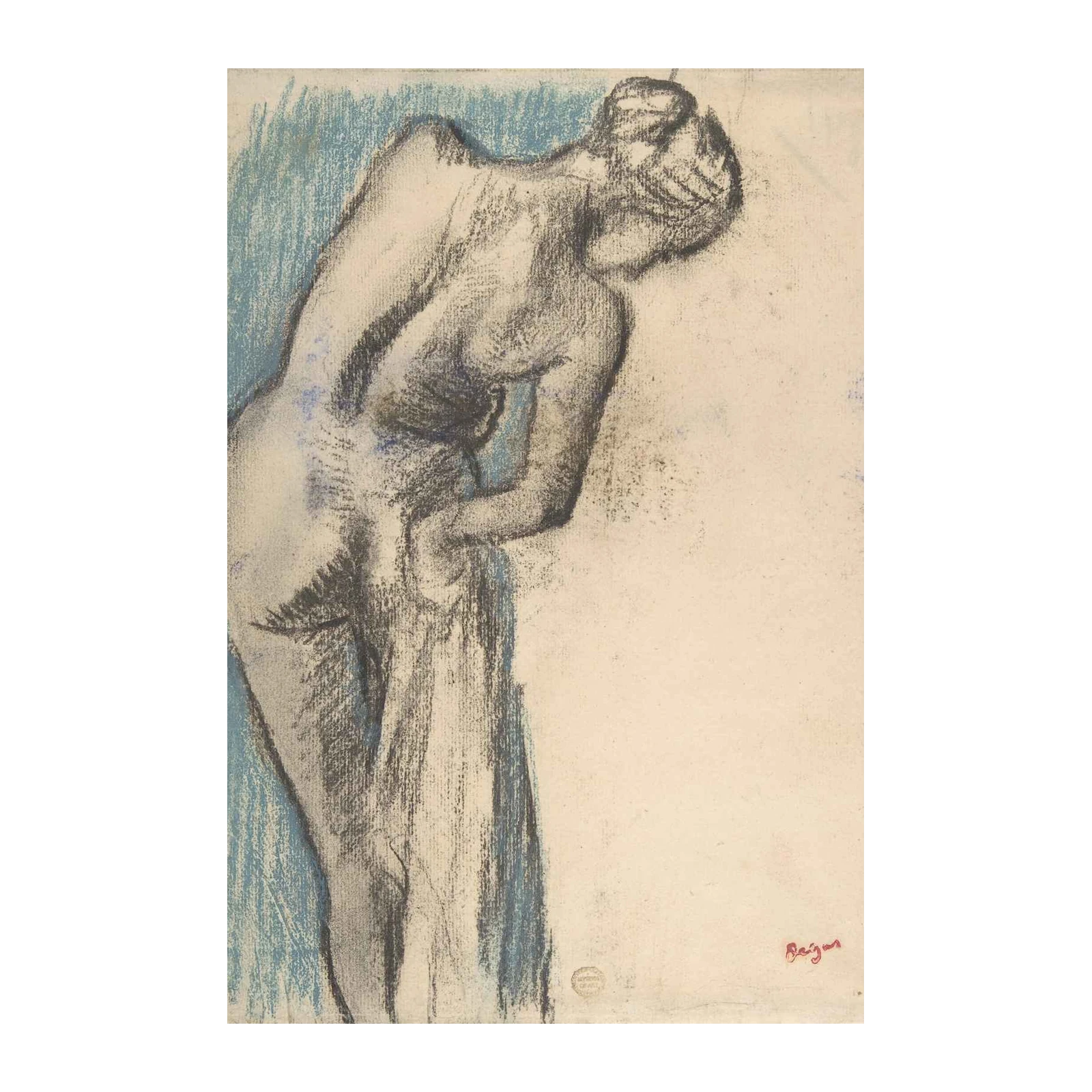 Figurative Nude Pastel Sketch Wall Art