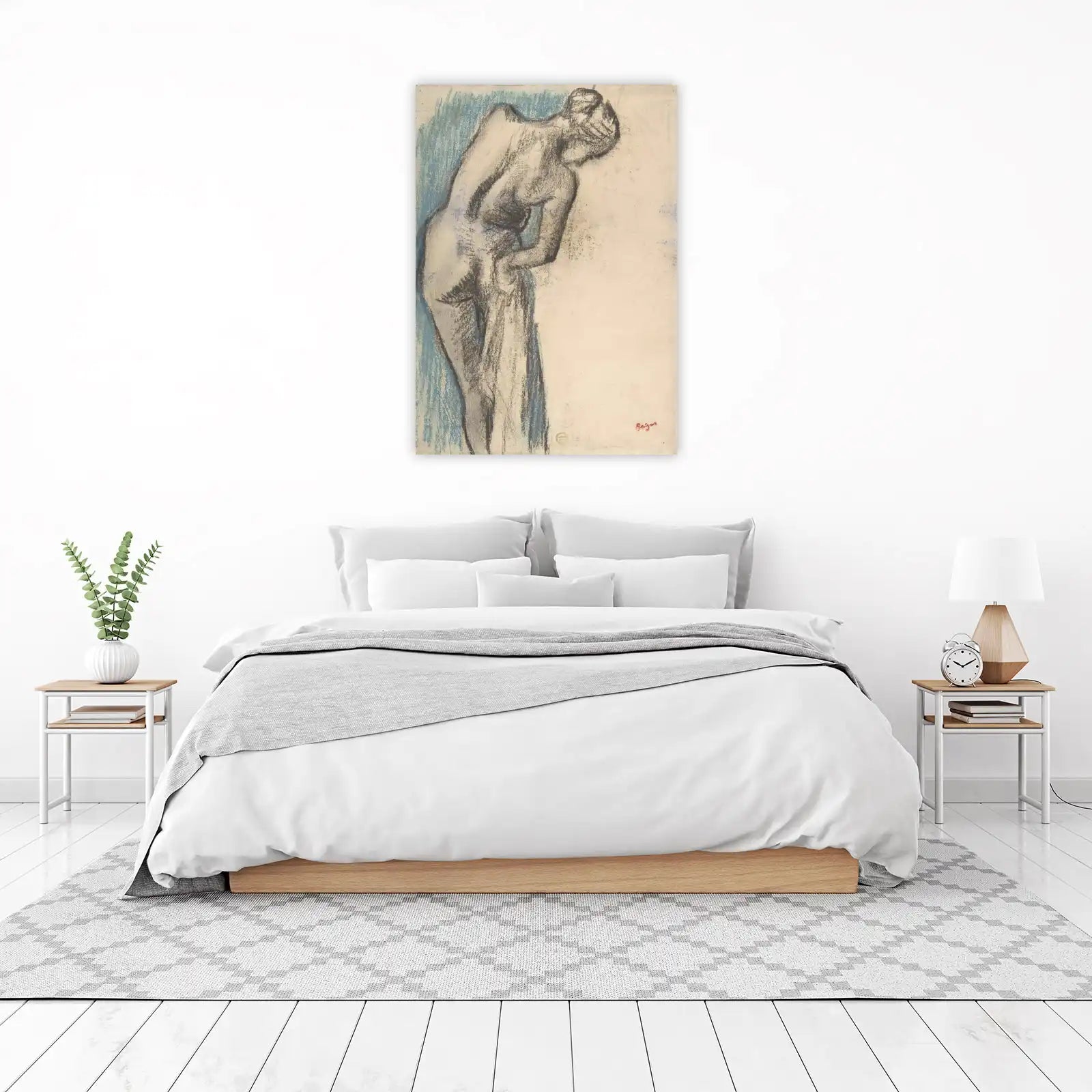 Figurative Nude Pastel Sketch Wall Art
