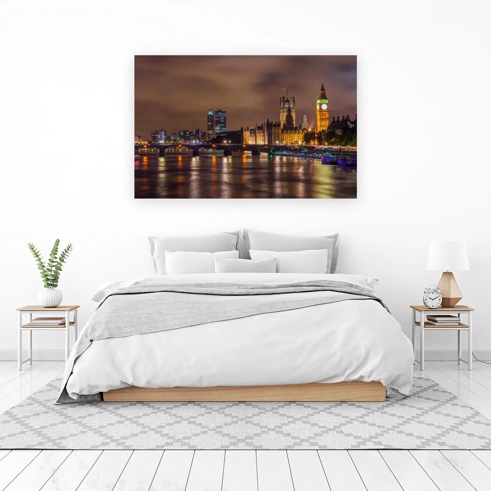 London Skyline Night View Wall Art