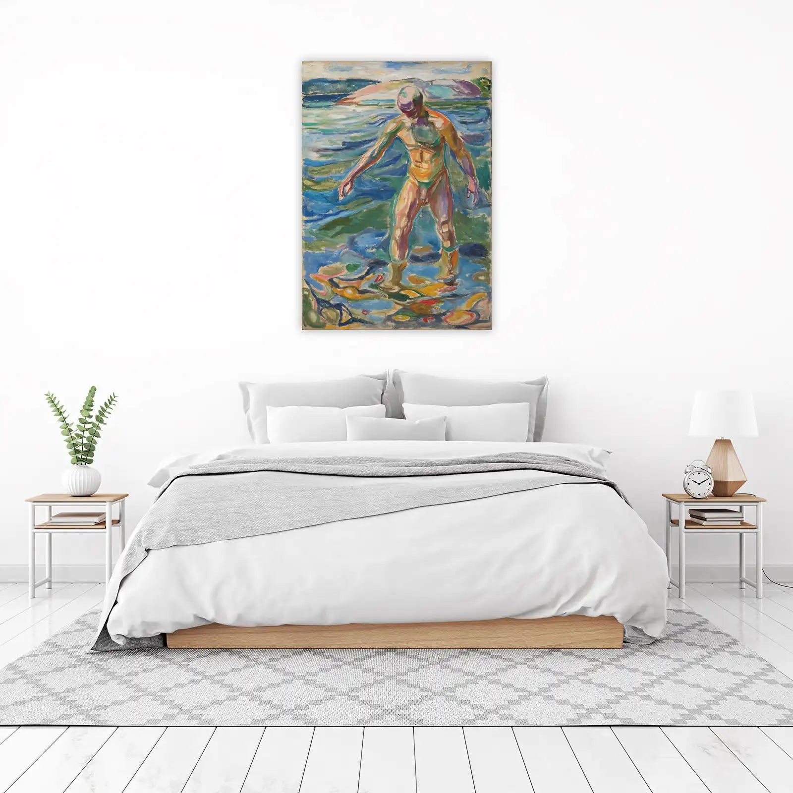 Vibrant Nude Man in Water Wall Art