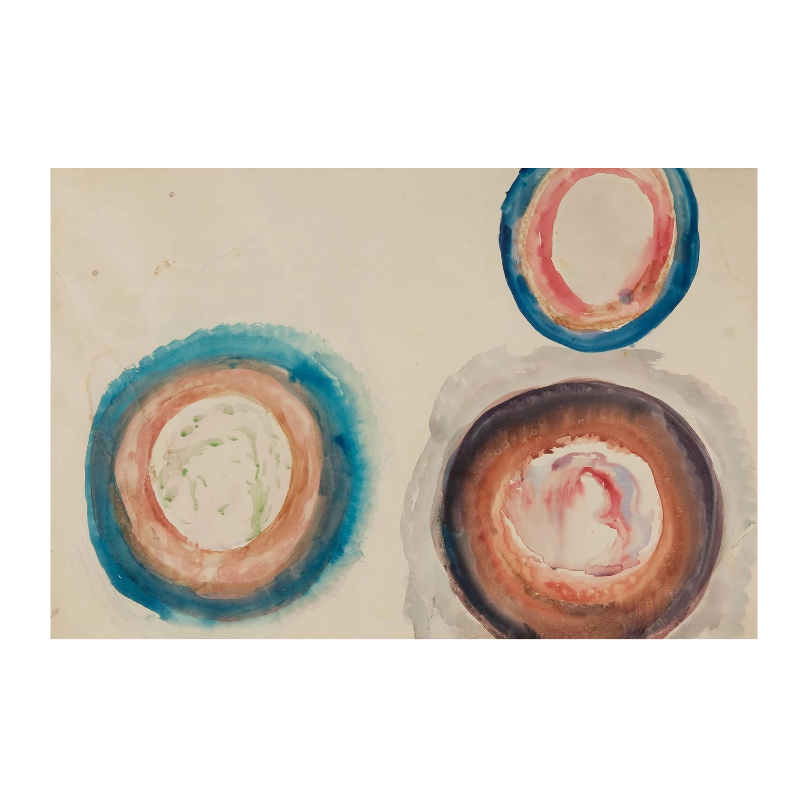 Abstract Circles Watercolor Wall Art