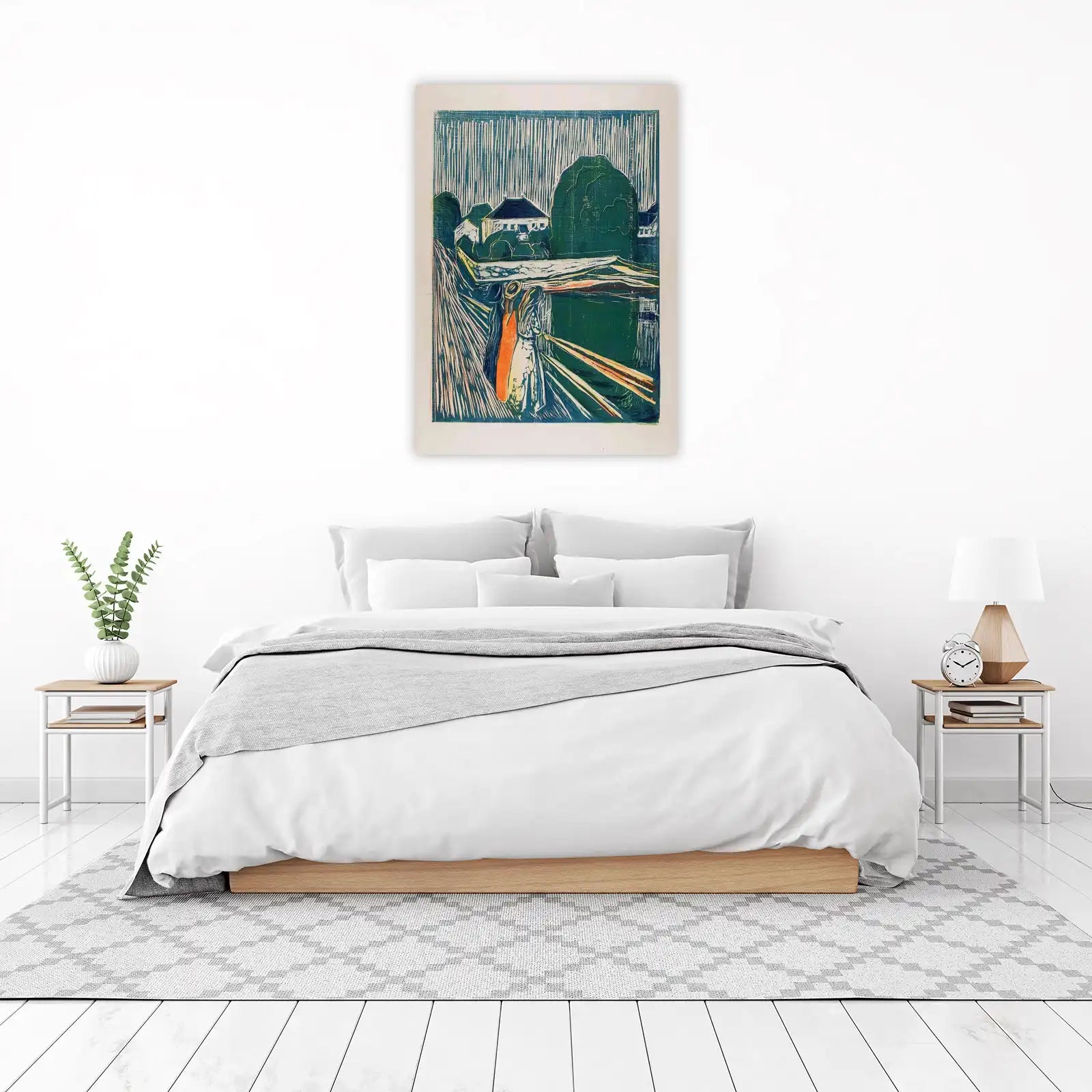 Expressive Landscape with Figures Wall Art