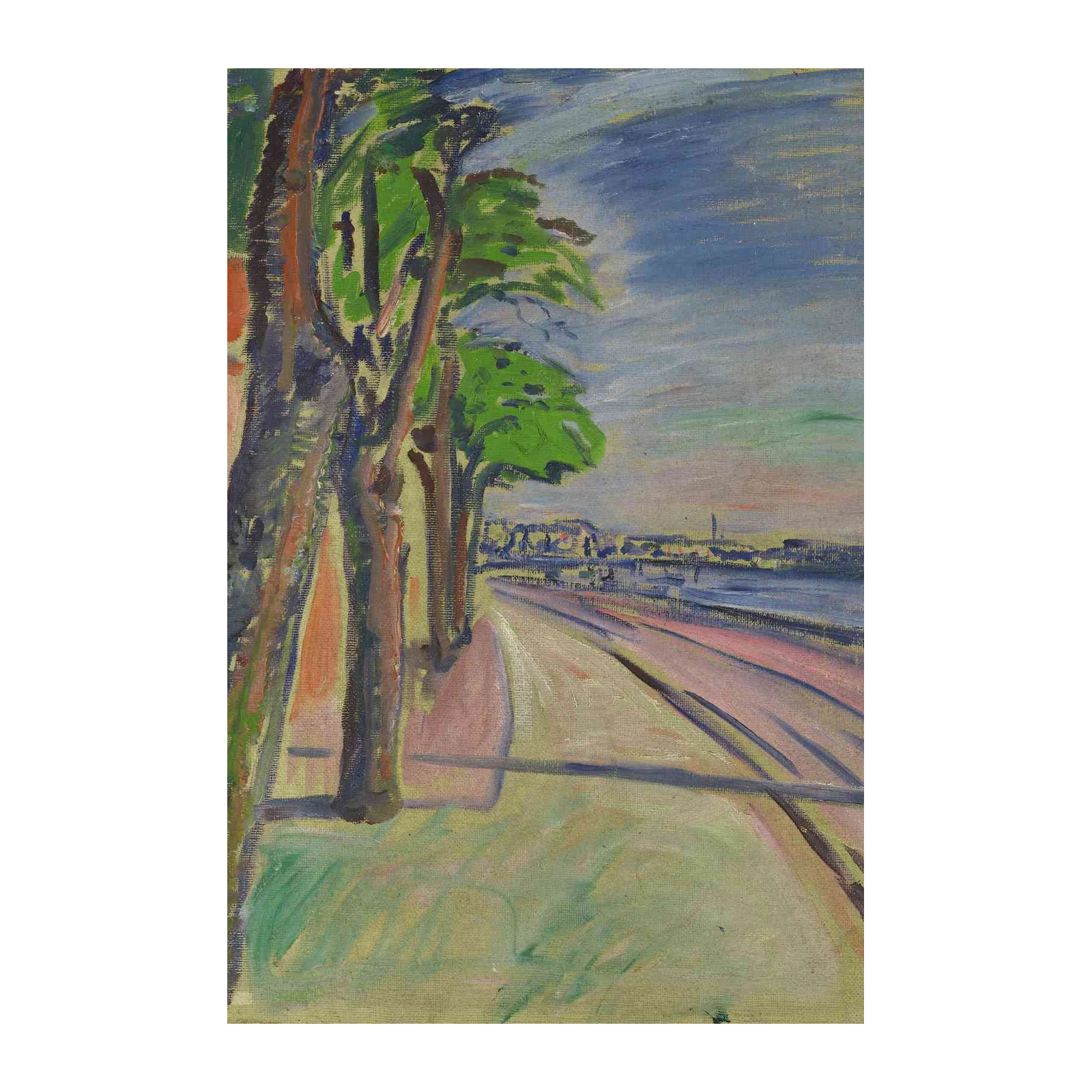 Vibrant Riverside Scene Wall Art