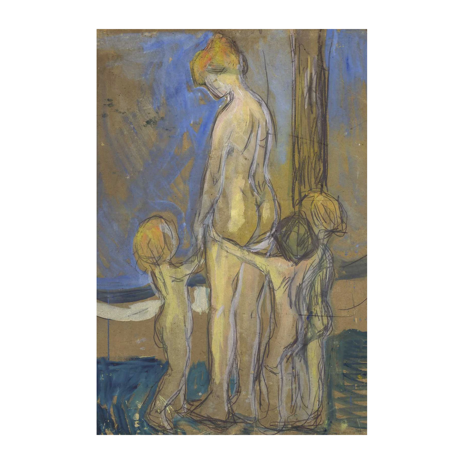Impressionist Nude with Children Wall Art