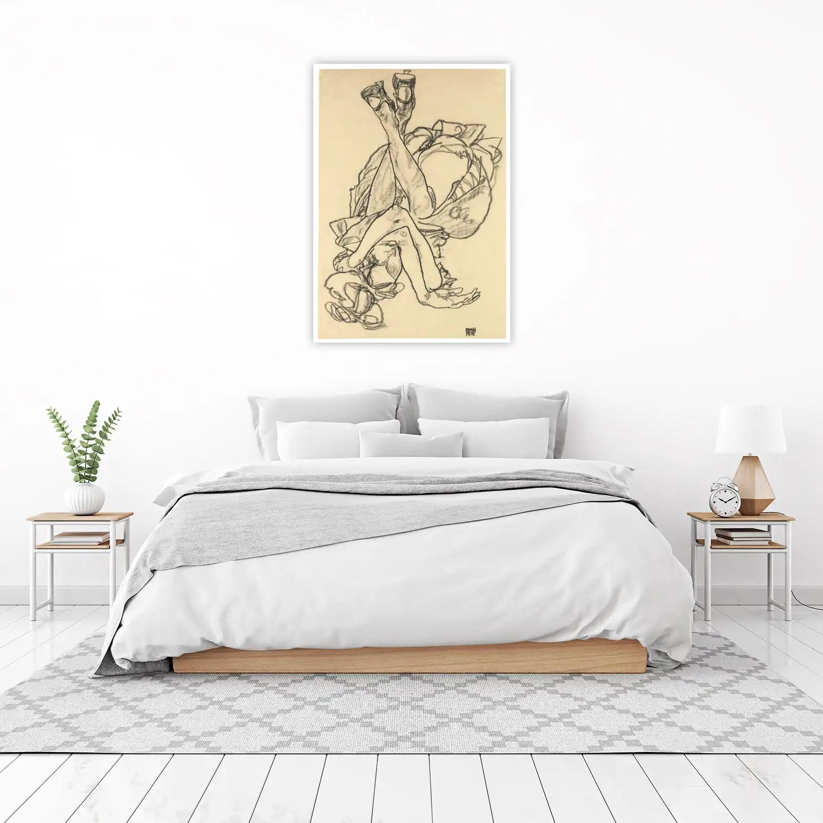 Expressive Figure Study Charcoal Wall Art