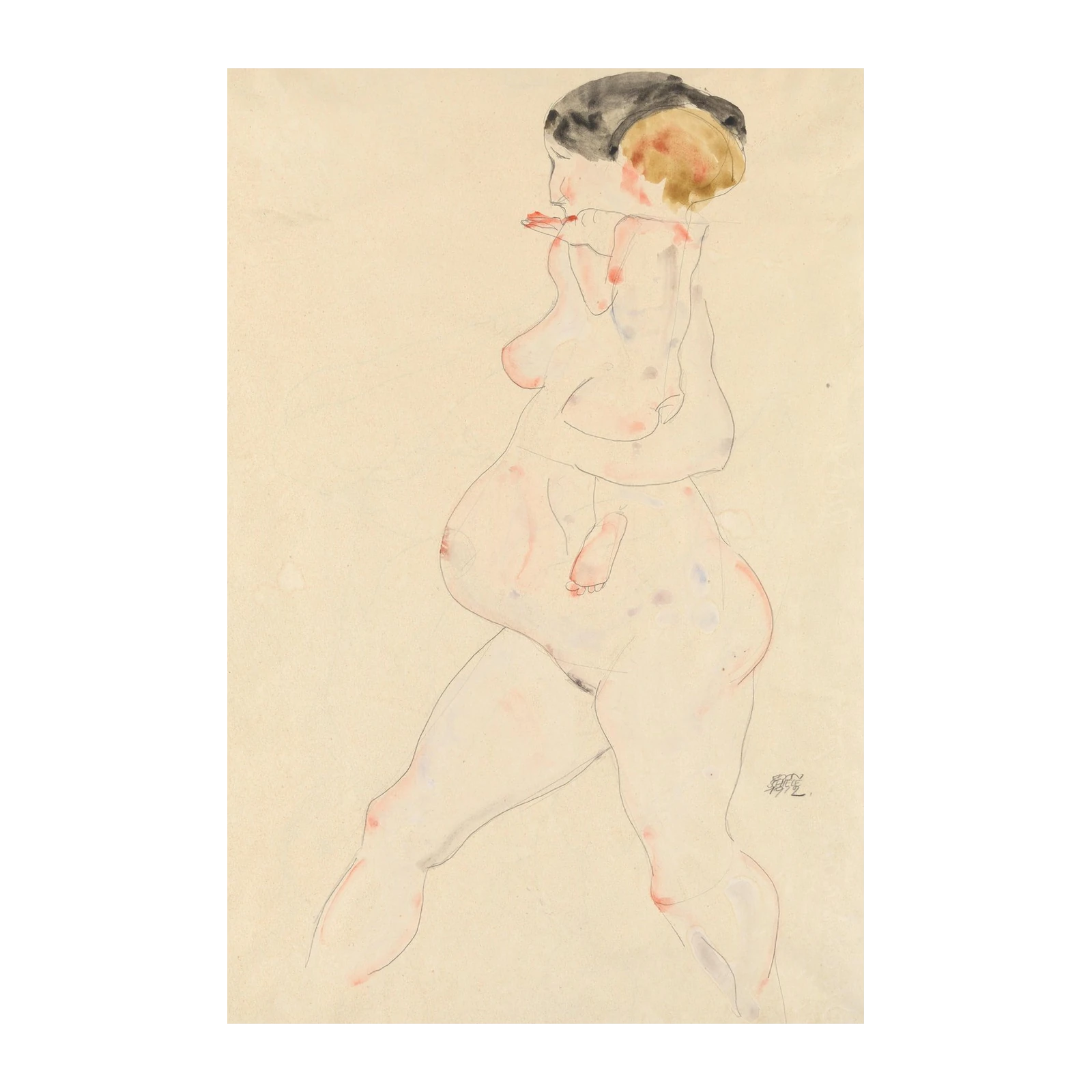 Mother and Child Figure Sketch Wall Art
