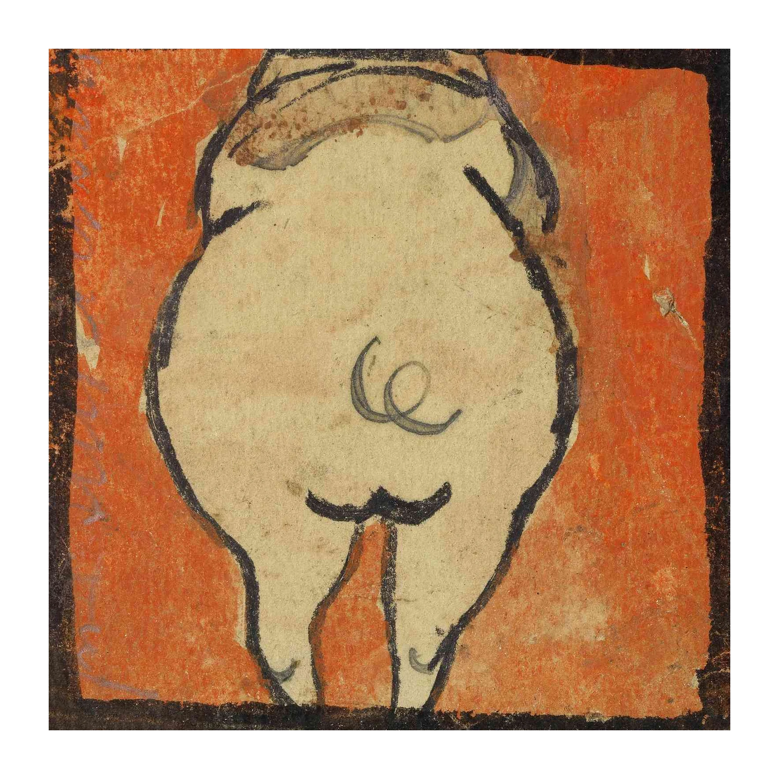 Whimsical Pig Bottom Art Wall Art