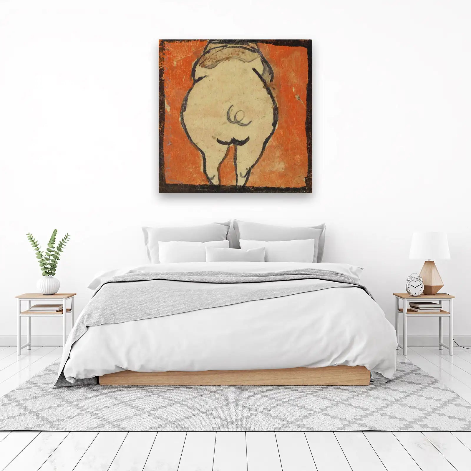 Whimsical Pig Bottom Art Wall Art