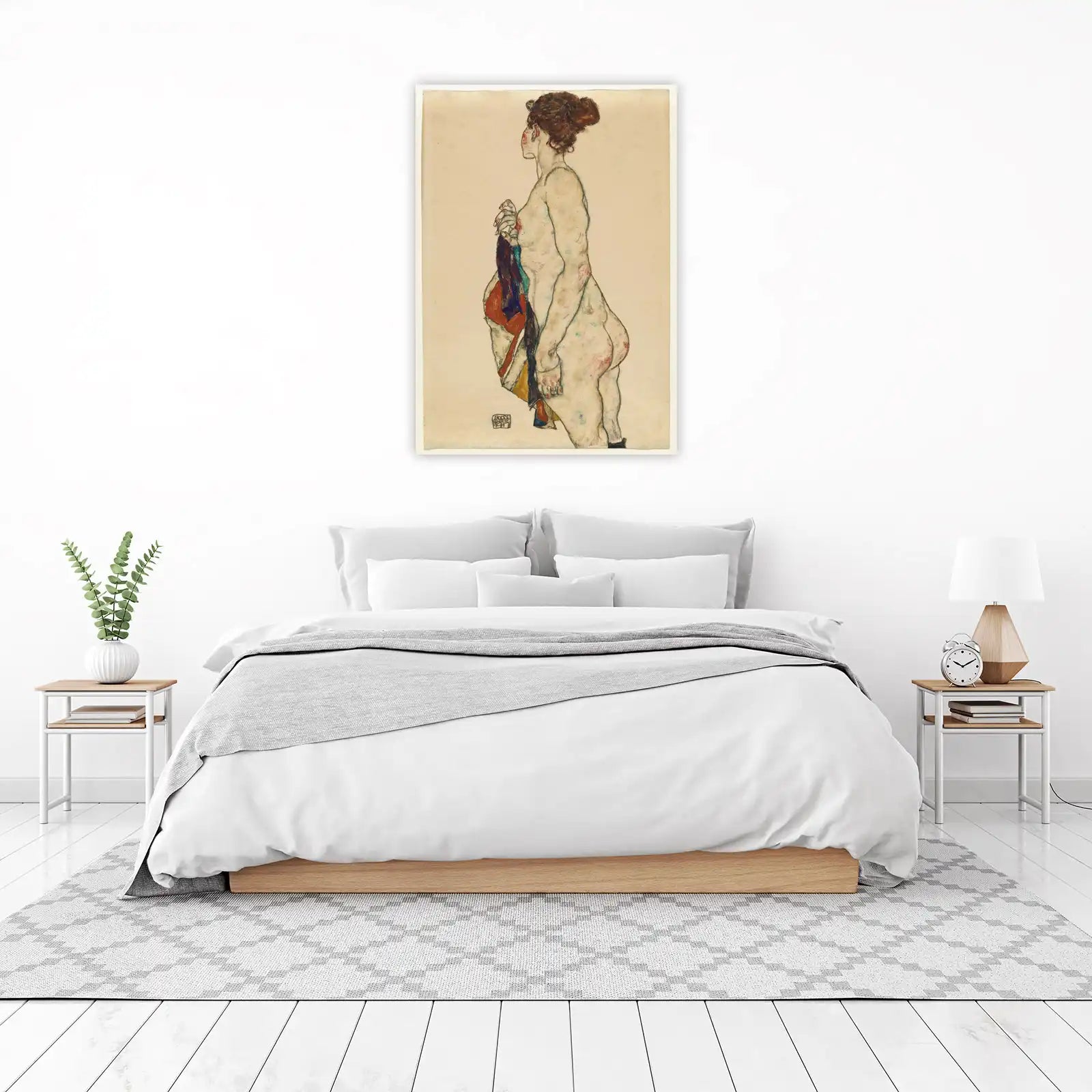 Expressive Nude Woman Art Print