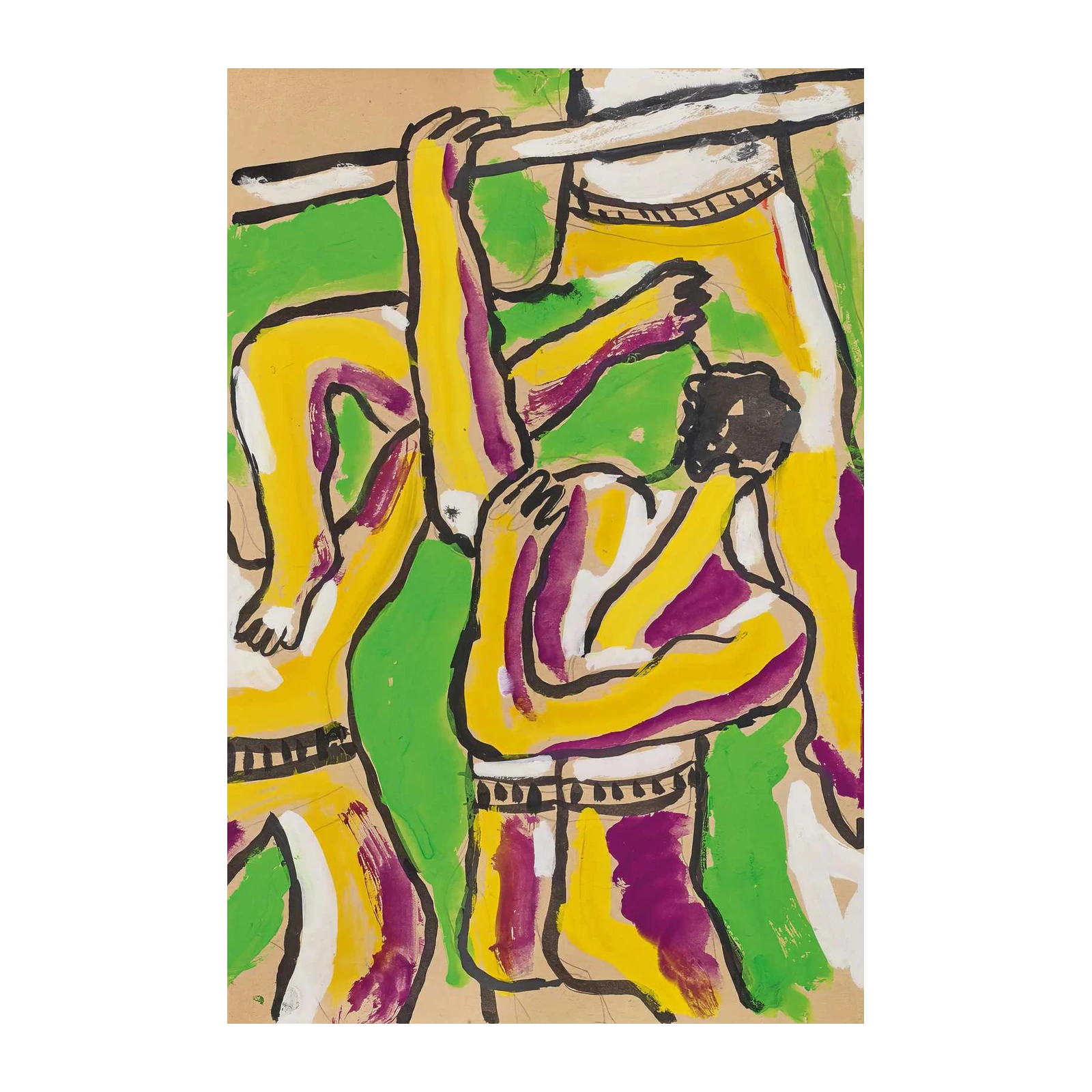 Vibrant Figures Abstract Art Wall Art