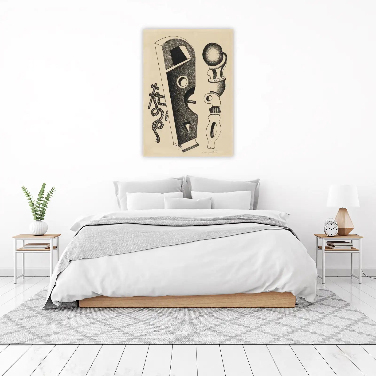 Surrealist Composition Ink Drawing Wall Art