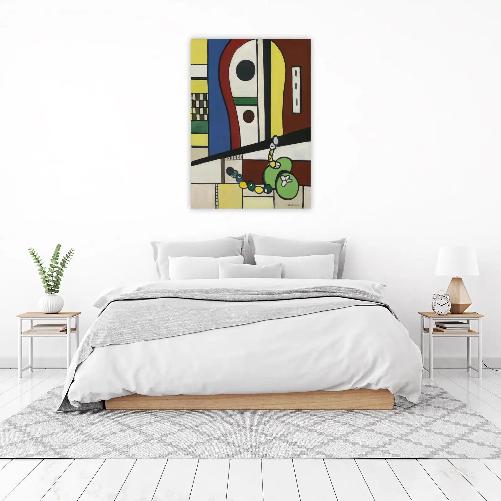 Abstract Geometric Red Blue Yellow Wall Art