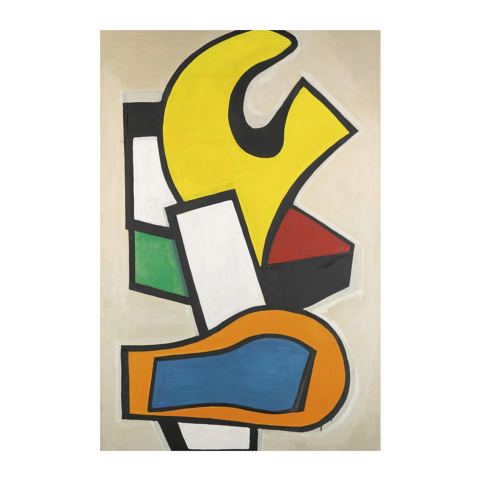 Bold Abstract Yellow Red Blue Wall Art