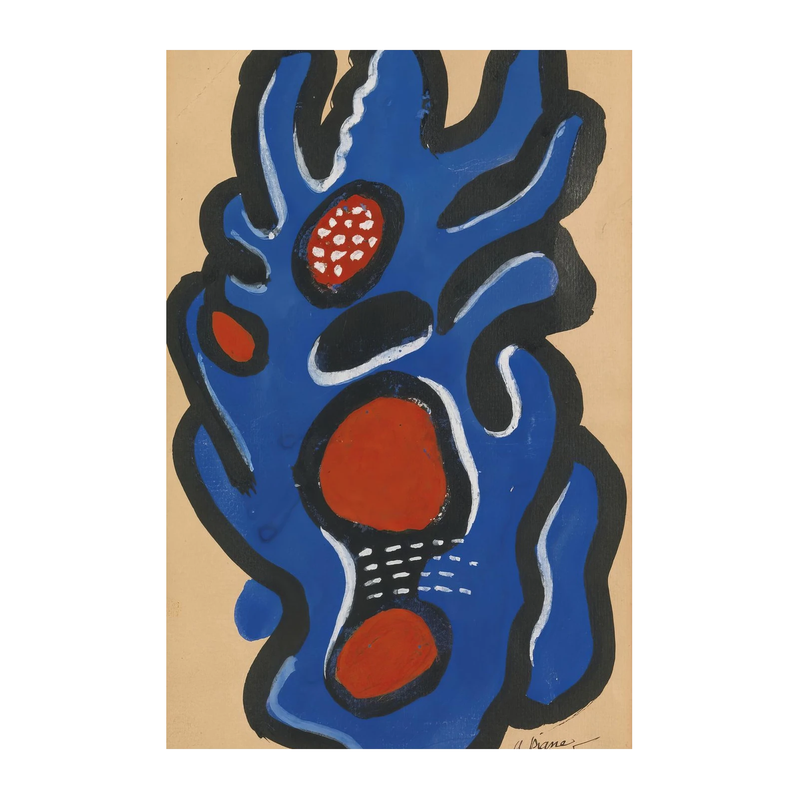 Abstract Blue & Red Fusion Wall Art