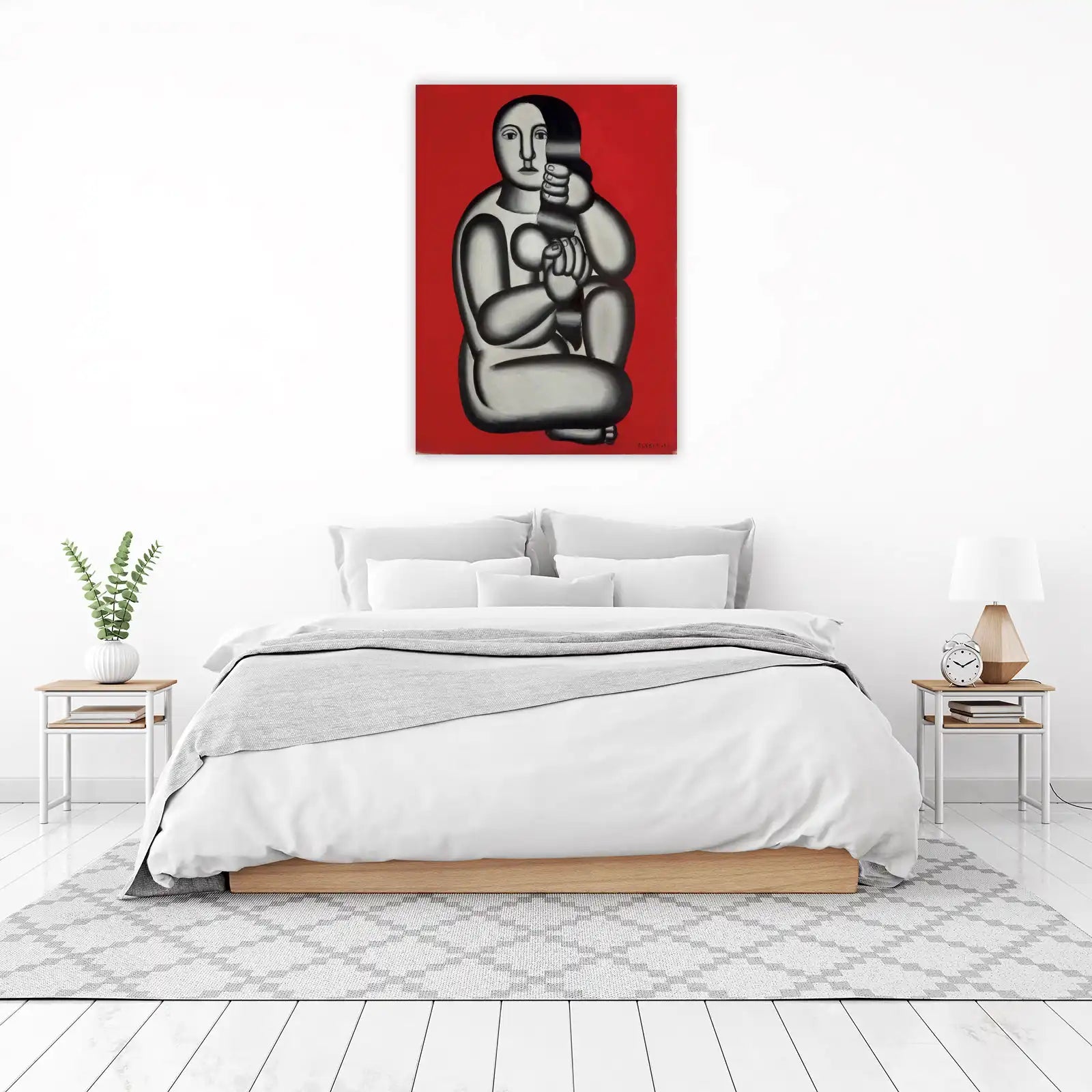 Bold Figure Red Abstract Wall Art
