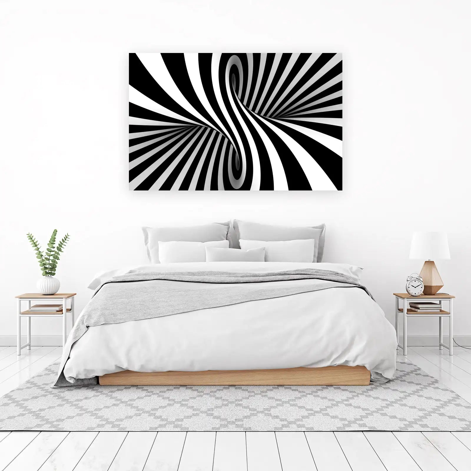 Abstract Black & White Op Art Wall Art