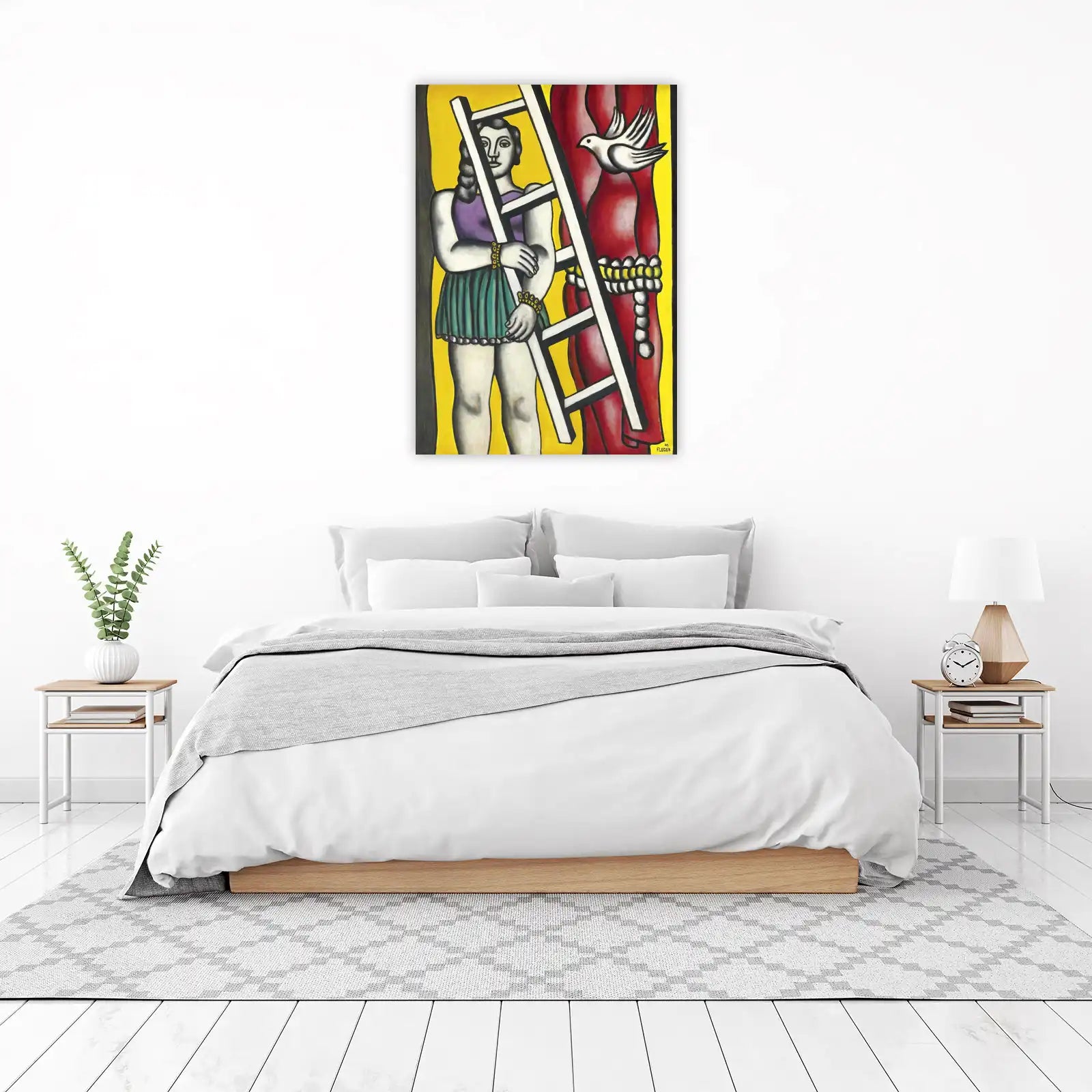 Bold Figure Ladder Dove Art Wall Art