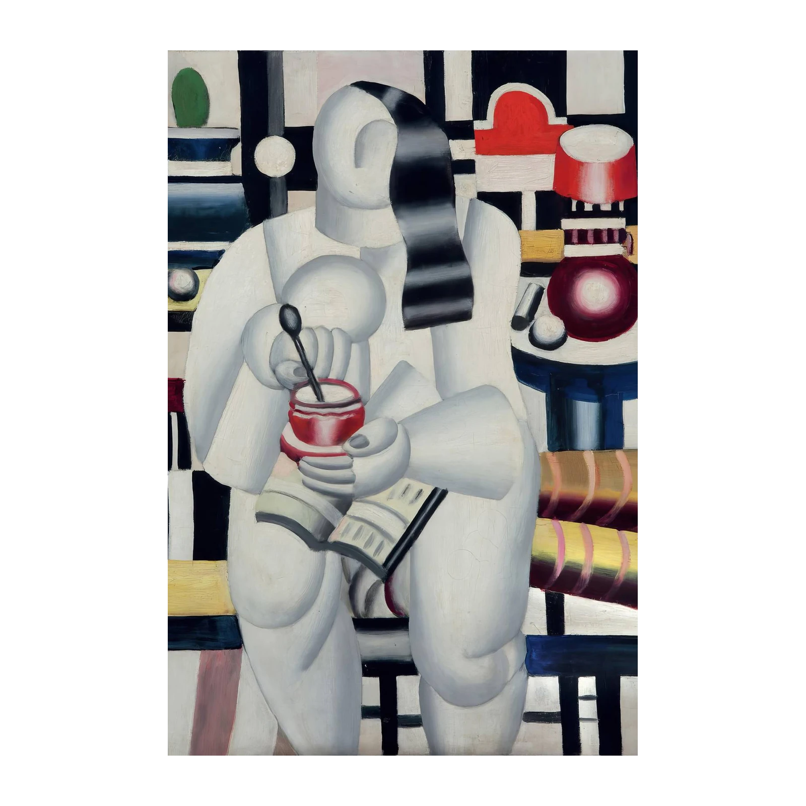 Abstract Modern Figure Red Pot Wall Art