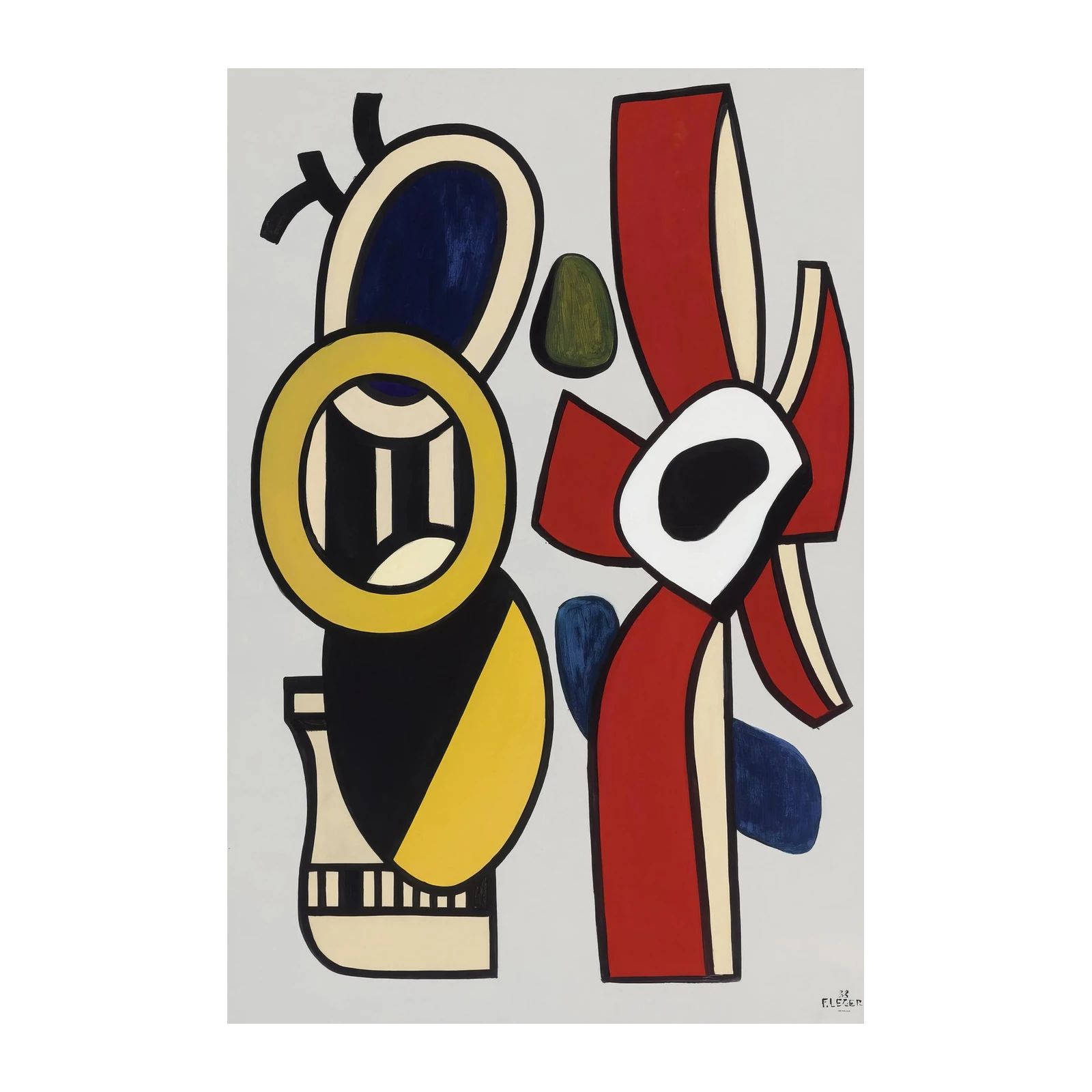 Abstract Geometric Red & Yellow Wall Art