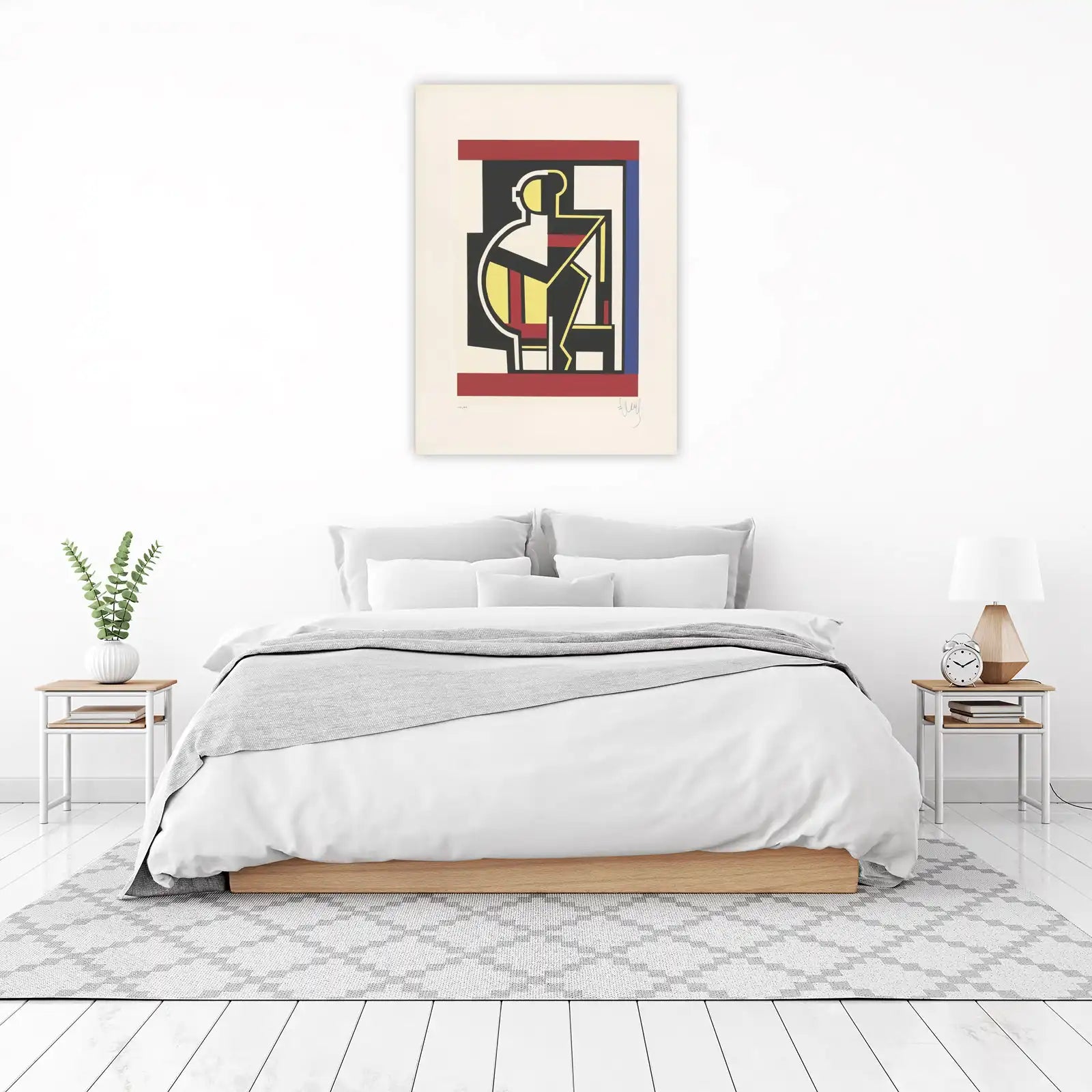 Geometric Figure Red Blue Yellow Wall Art
