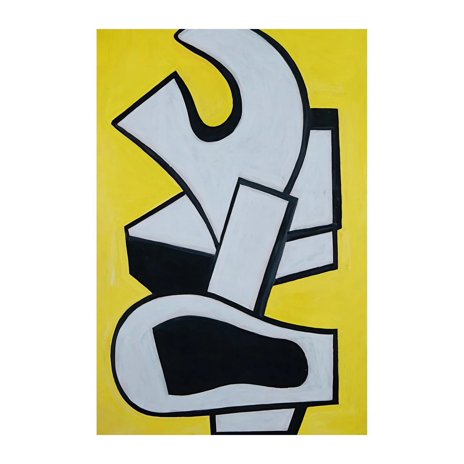 Bold Geometric Abstract Yellow Wall Art