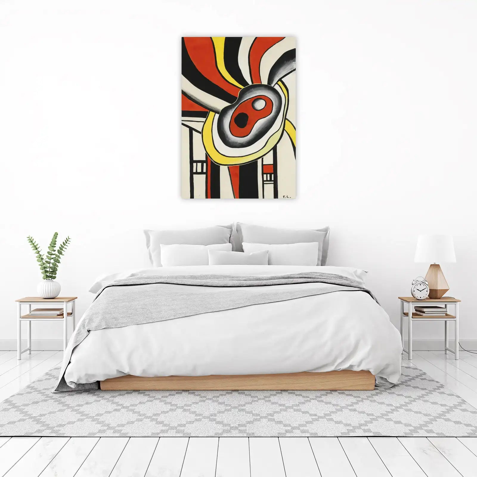 Modern Abstract Red Yellow Black Wall Art