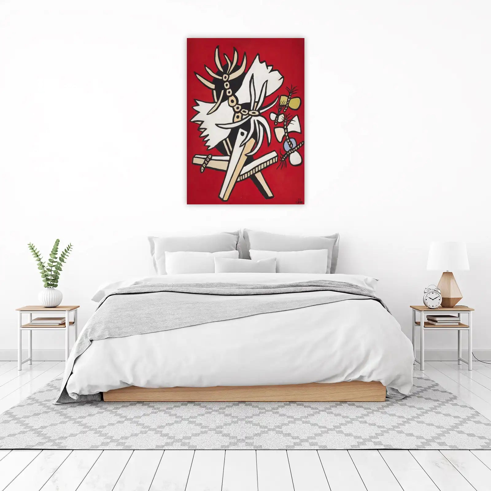 Abstract Figuration Wall Art - Bold Red Art