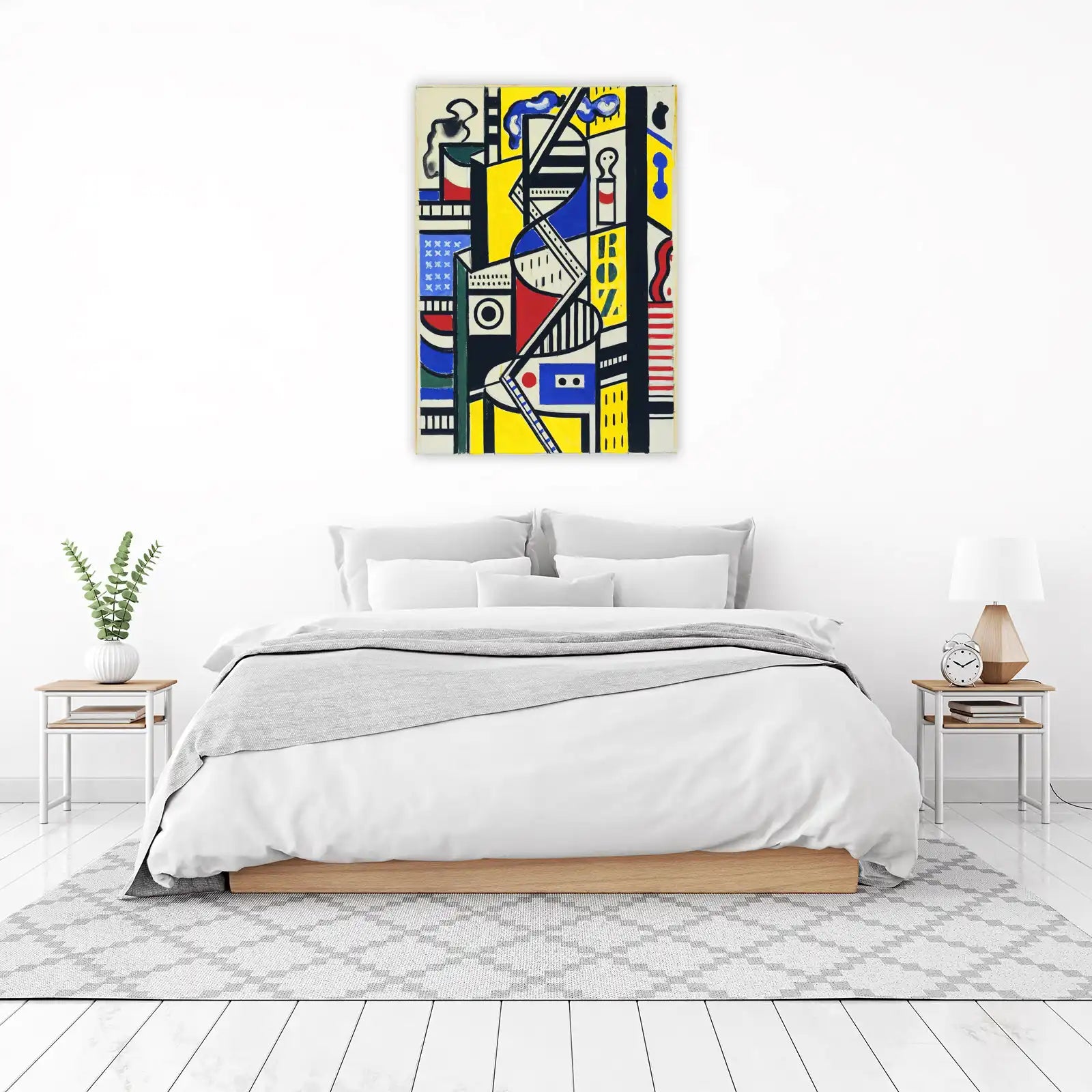 Vibrant Geometric Cityscape Wall Art