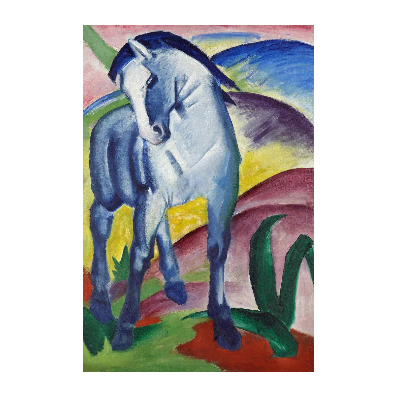 Vibrant Blue Horse Expressionist Wall Art