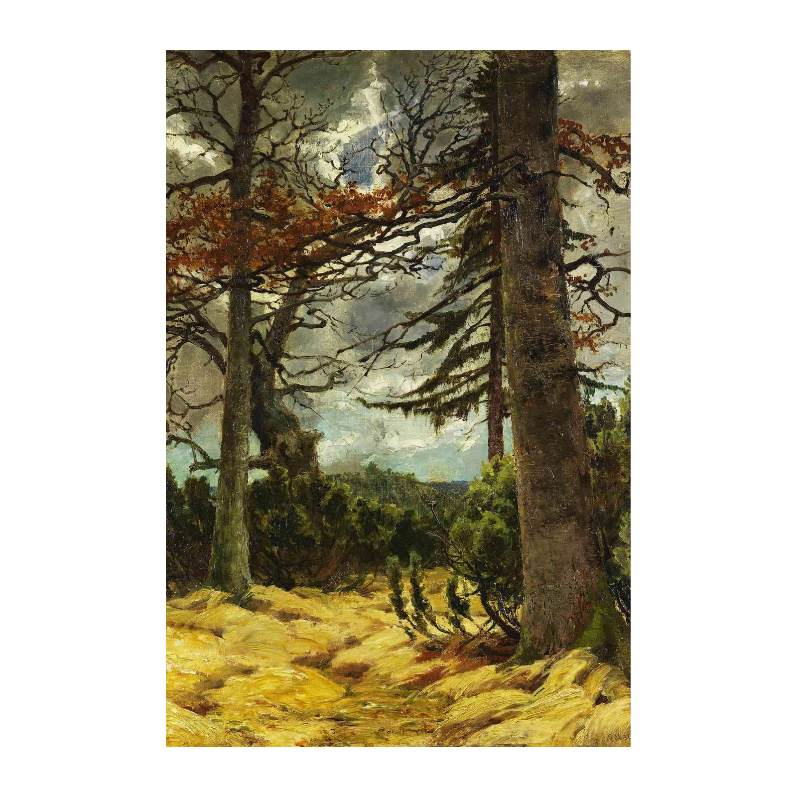 Mystic Forest Path Autumn Trees Wall Art