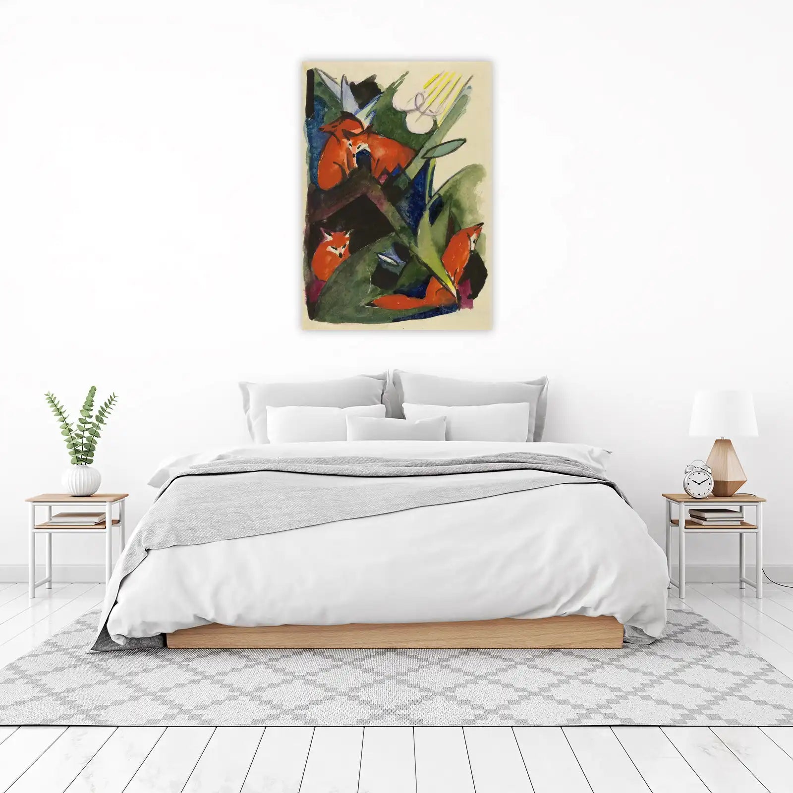 Vibrant Foxes Forest Expressionist Wall Art