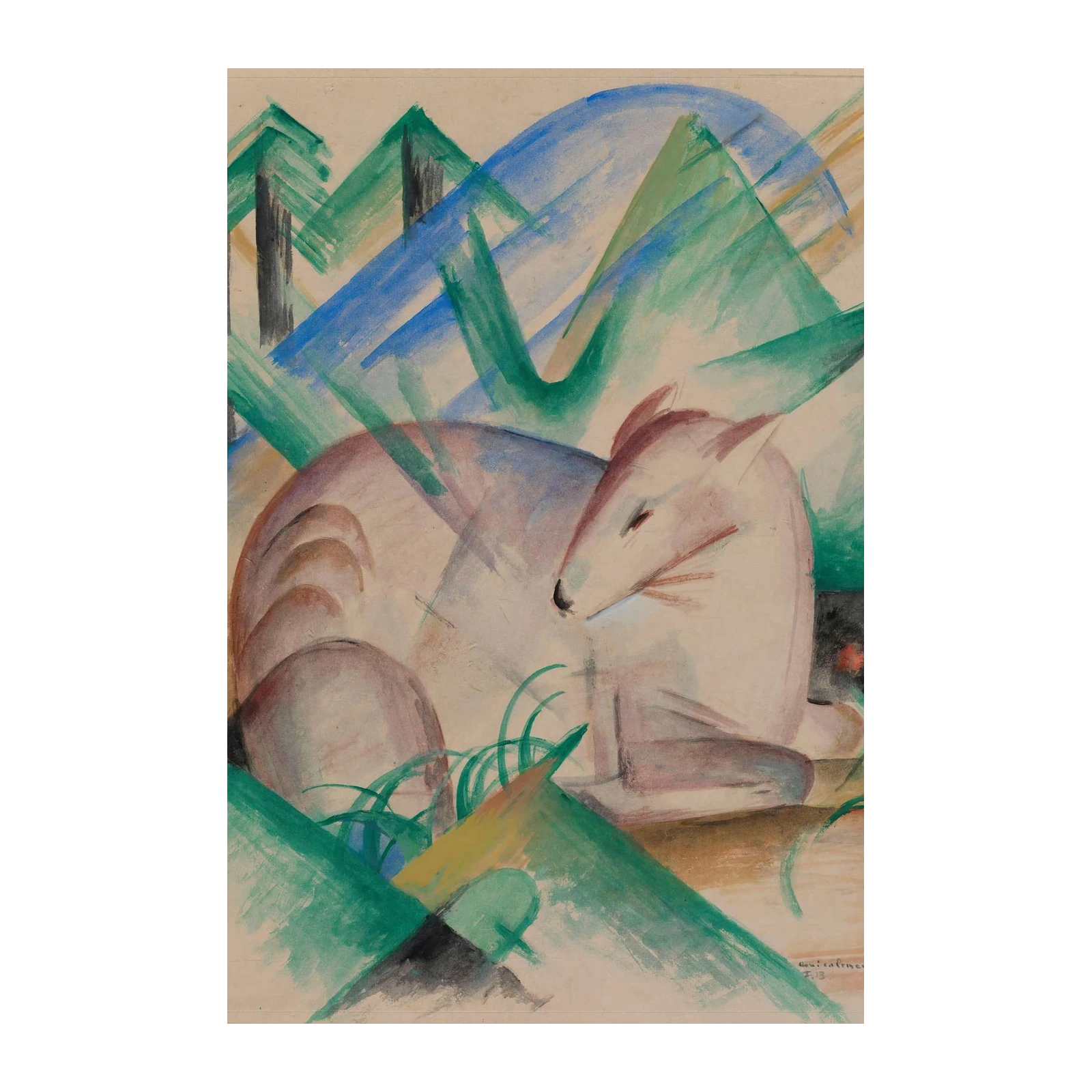 Abstract Deer Forest Landscape Wall Art