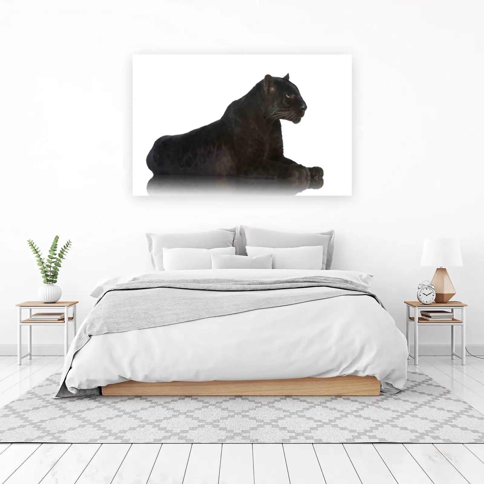 Majestic Black Panther Portrait Wall Art